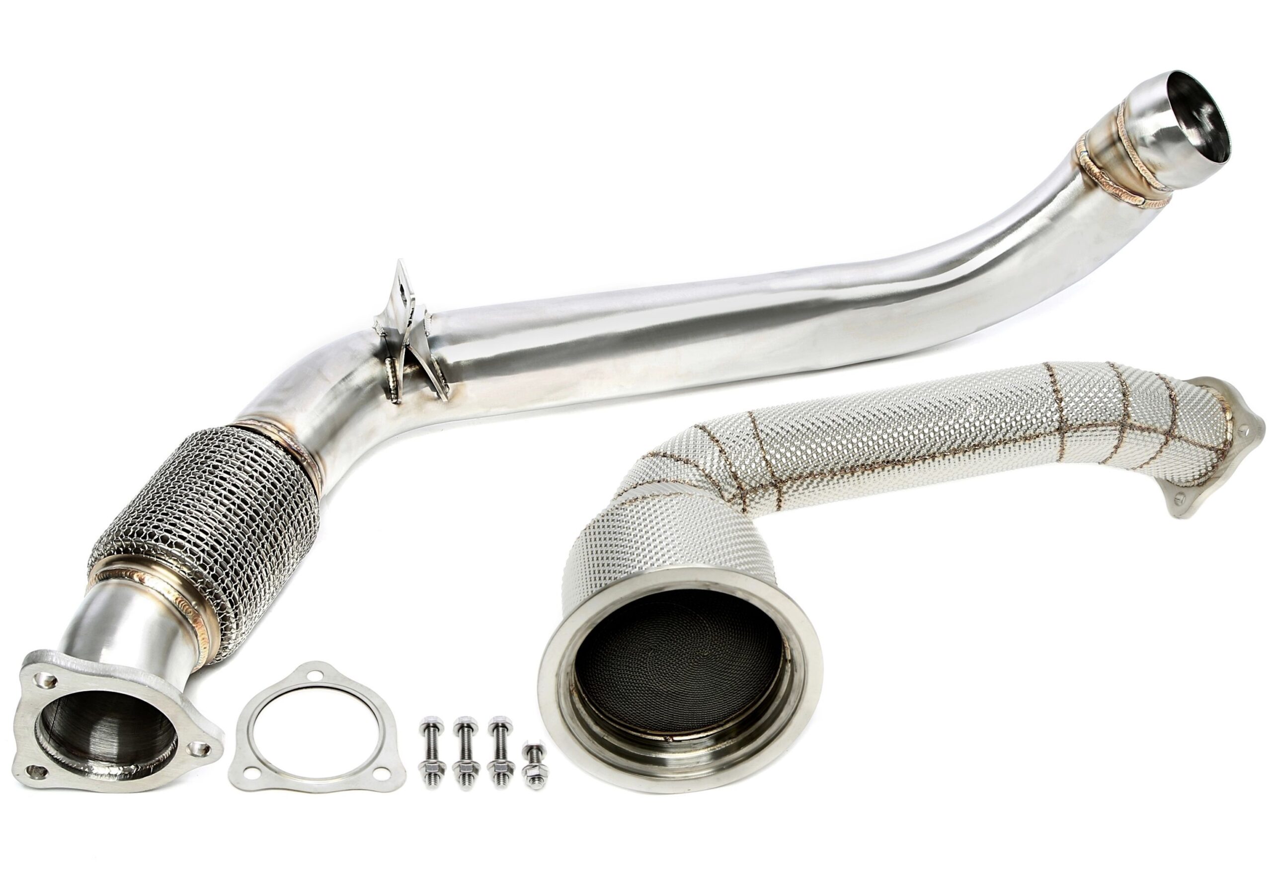 Downpipe mit Hitzeschild und Katalysator / Vorkatersatzrohr+Downpipe / Hauptkatersatzrohr passend für Porsche Panamera /4 3.0T Typ 971
