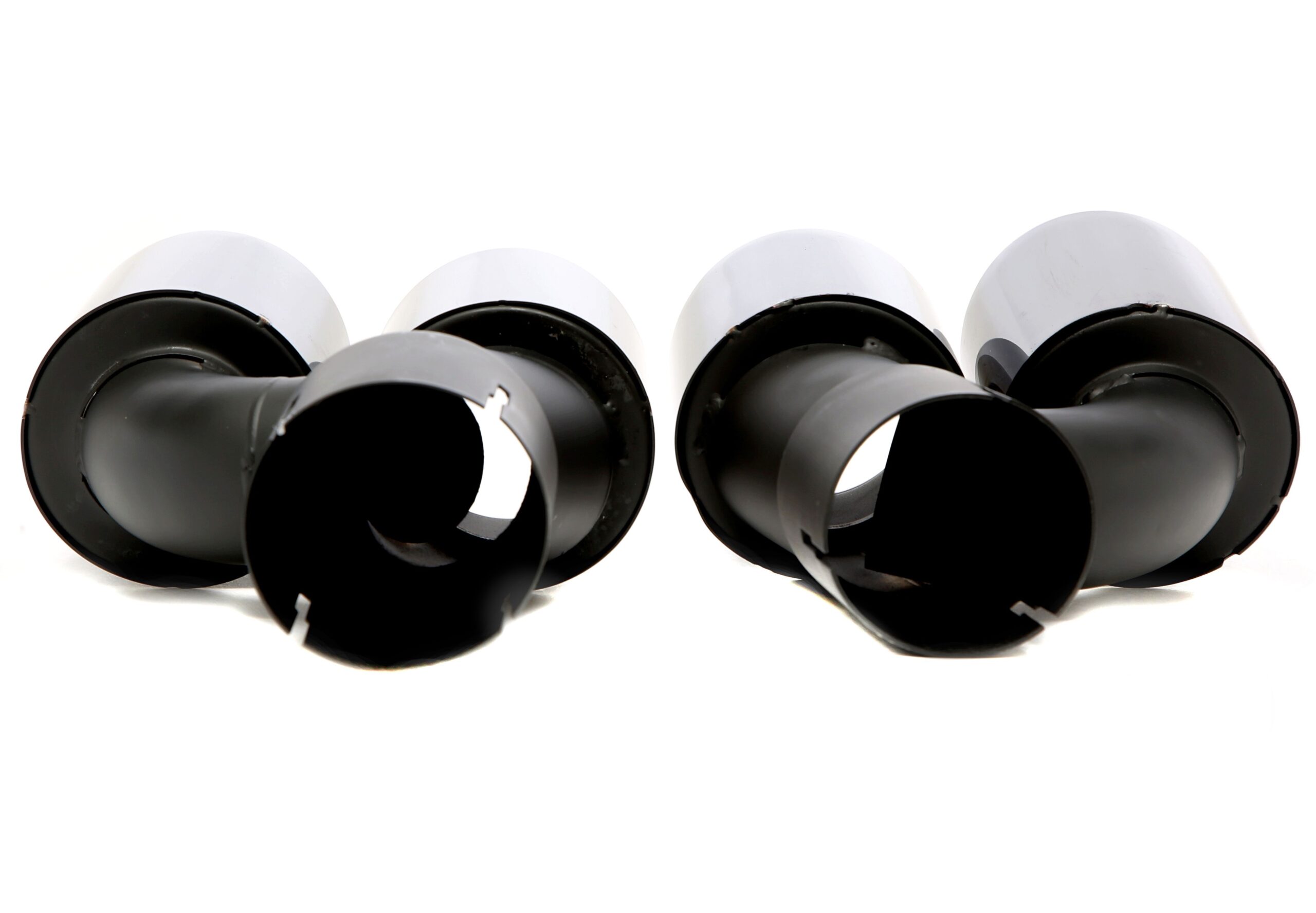 Endrohrblende zum anschrauben "double design" oval in schwarz/glänzend passend für BMW 5er Serie (G30, G31)