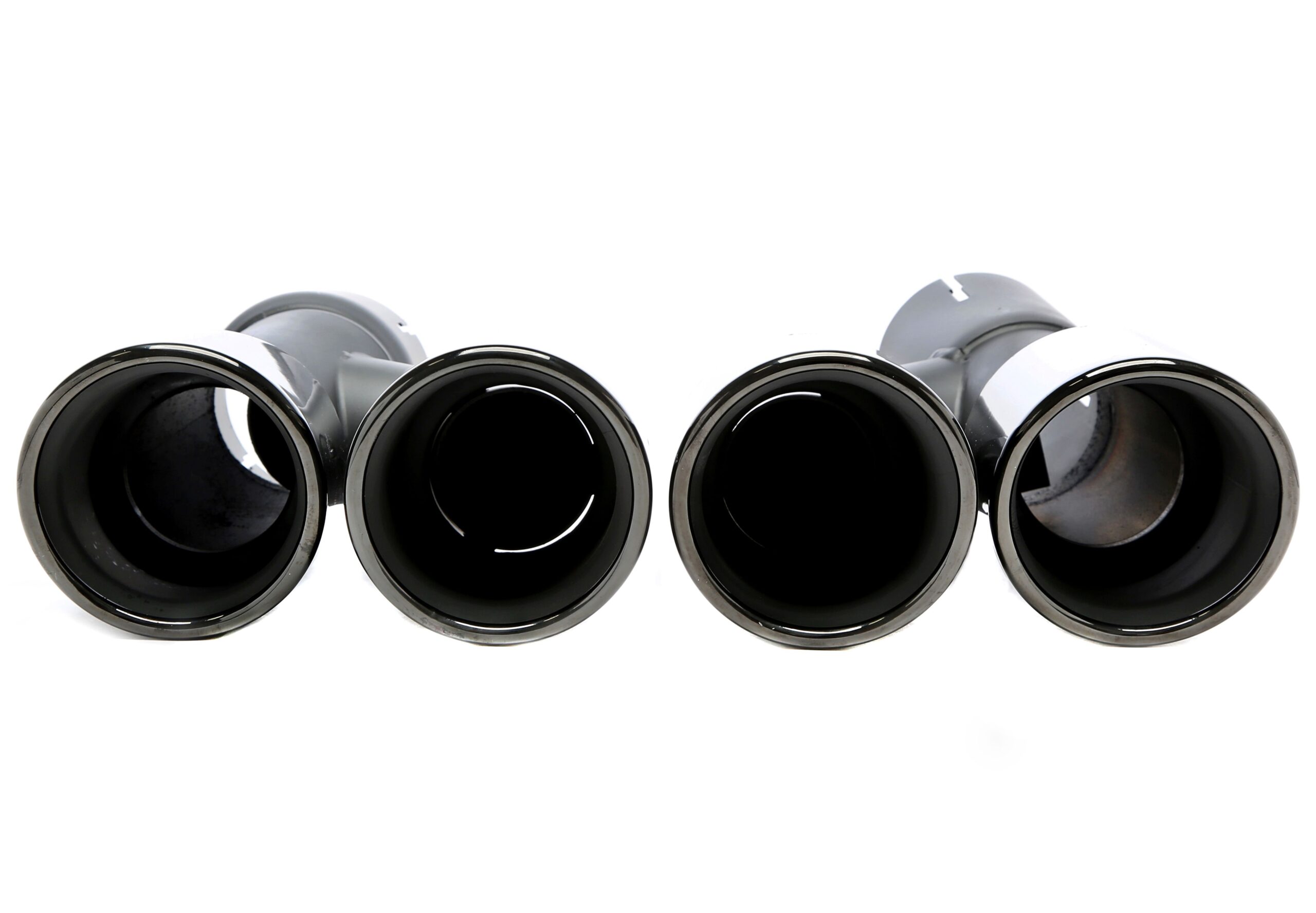 Endrohrblende zum anschrauben "double design" oval in schwarz/glänzend passend für BMW 5er Serie (G30, G31)