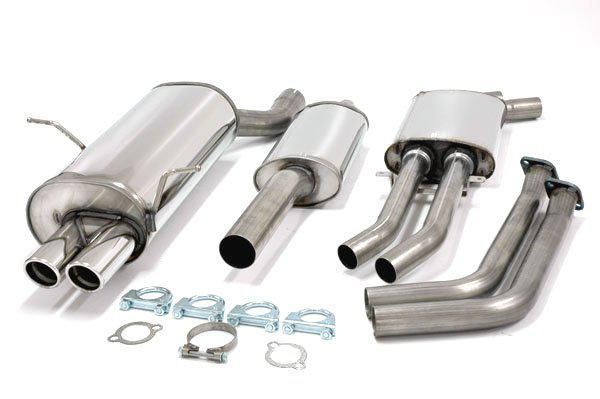 Edelstahlanlage 2x70mm passend für BMW 320i/323i/328i M52 E46 Limo./Coupé/Touring