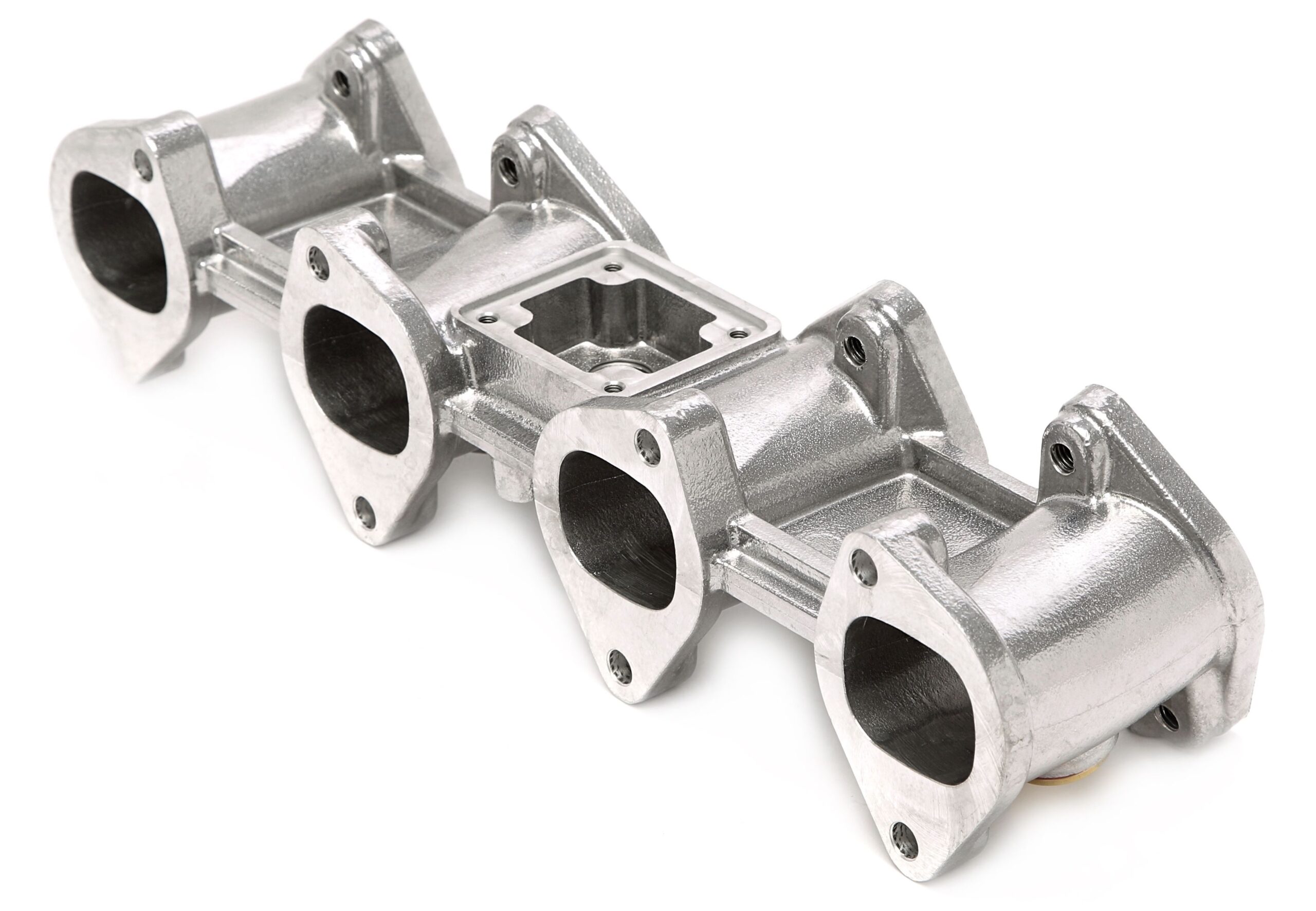 Ansaugbrücke passend für BMW 02er Serie E10 / 3er Serie E21 2.0l M10 Motoren Umrüstung auf Doppelvergaseranlage 40er DCOE Weber oder Solex