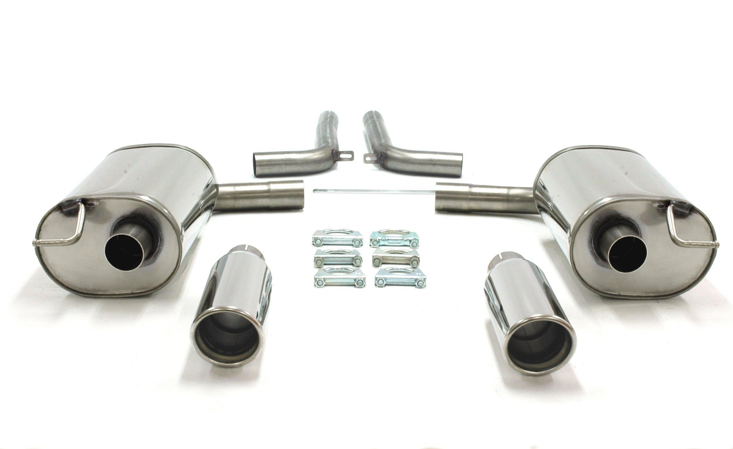 Duplex Edelstahlanlage 1x100mm Links+Rechts passend für Audi A6 Quattro Limo.+Avant Typ 4F-C6 / A6 Allroad Typ 4FH-C6