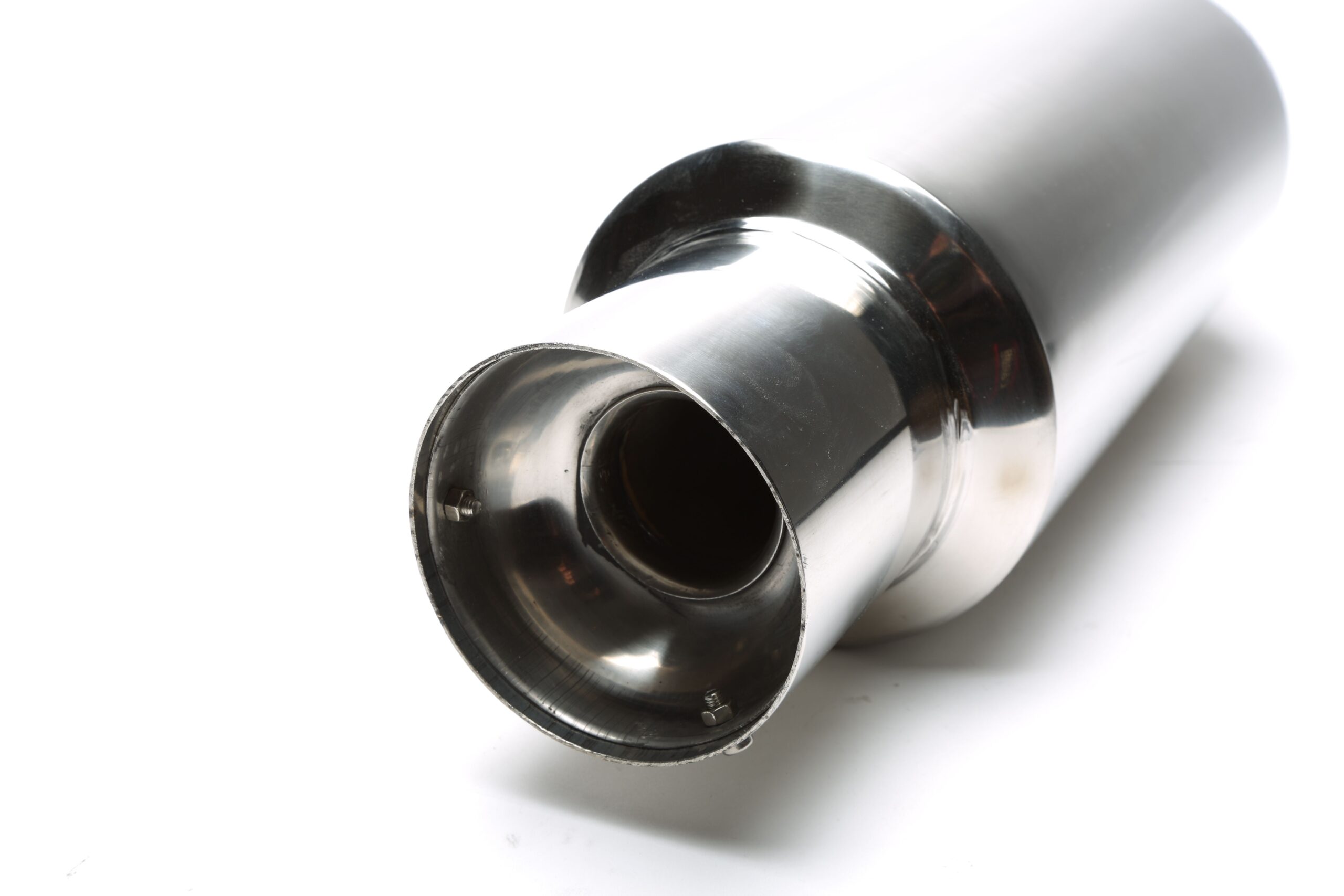 Edelstahl Sportendschalldämpfer universal 100 / 50mm rund / scharf