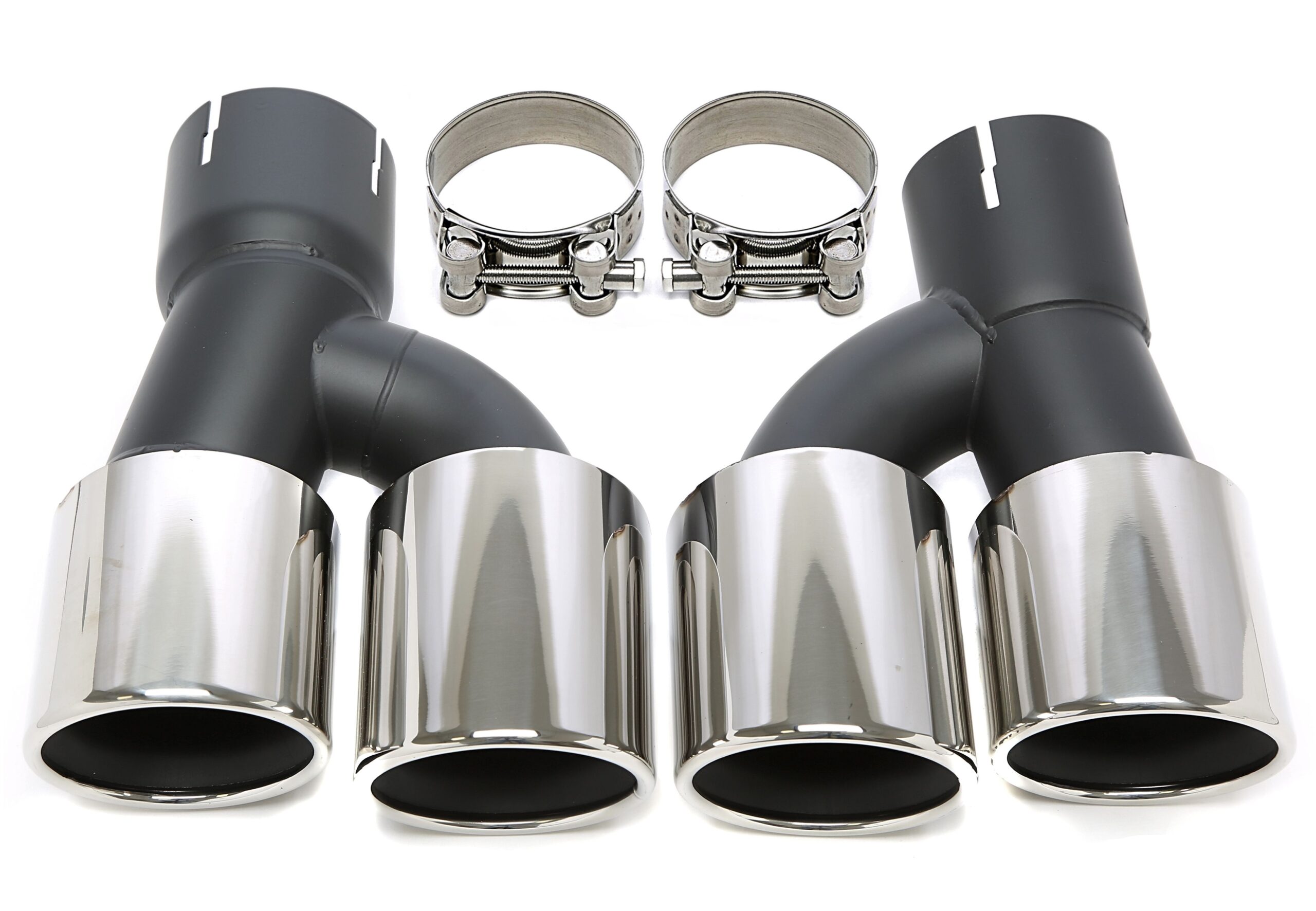 Endrohrblende zum anschrauben "double design" oval in chrom/glänzend passend für BMW 5er Serie (G30, G31)