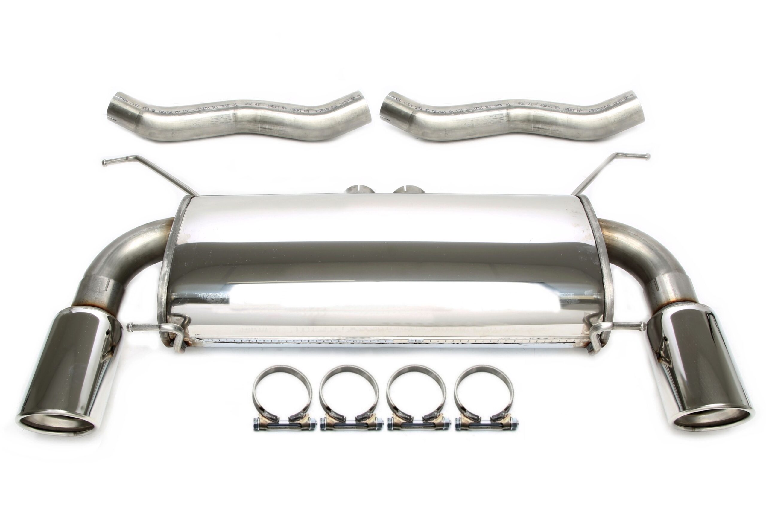 Duplex Edelstahlanlage 1x100mm passend für BMW 335i E90/E91/E92 Limo./Coupé/Touring Bi-Turbo