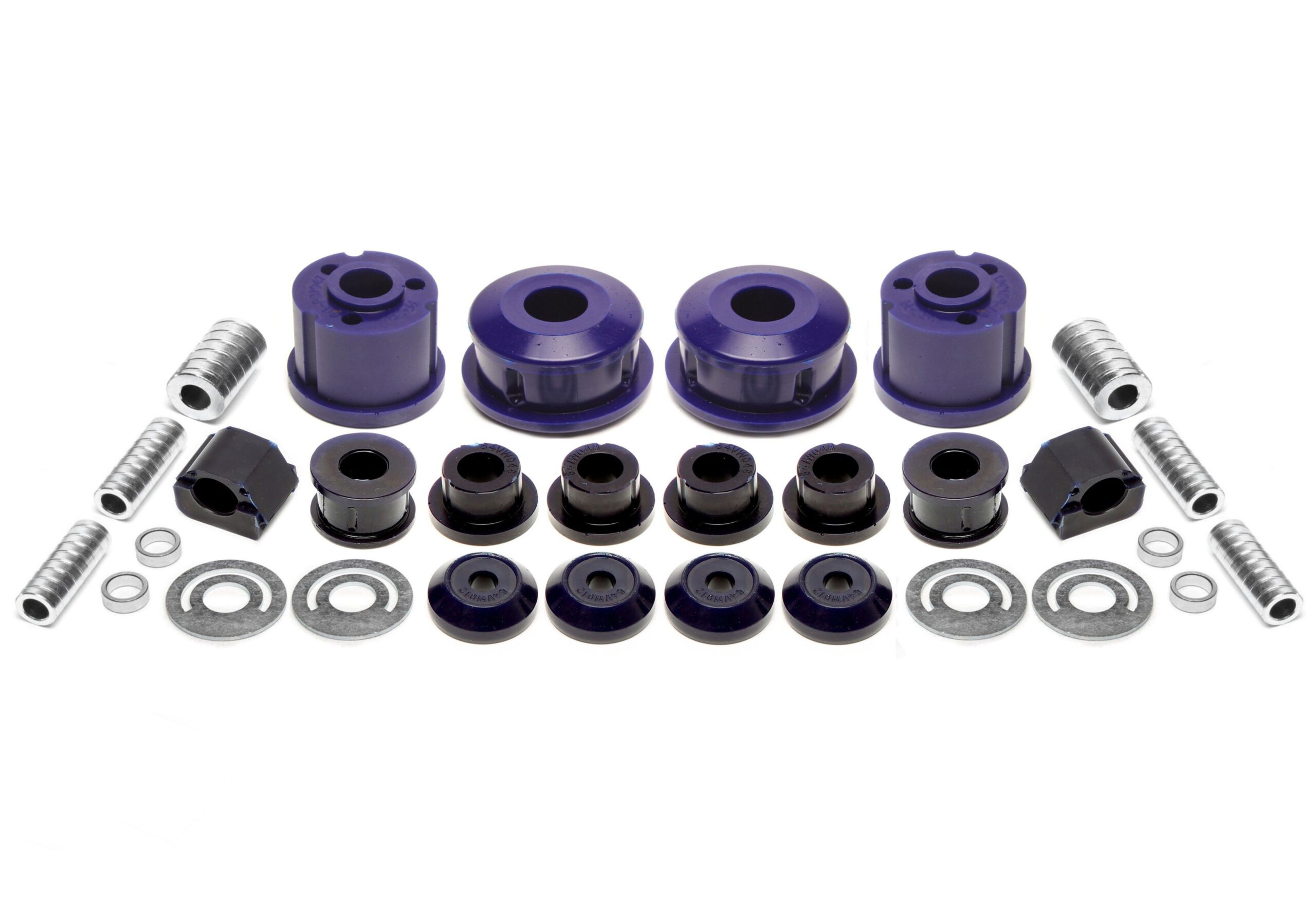 PU-Buchsen Kit 30-teilig / Vorderachse mit 18mm Stabi +Hinterachse Ø 58mm / passend für Seat Arosa (6H)/ VW Lupo (6X/6E)/ Polo (6N+6N2)