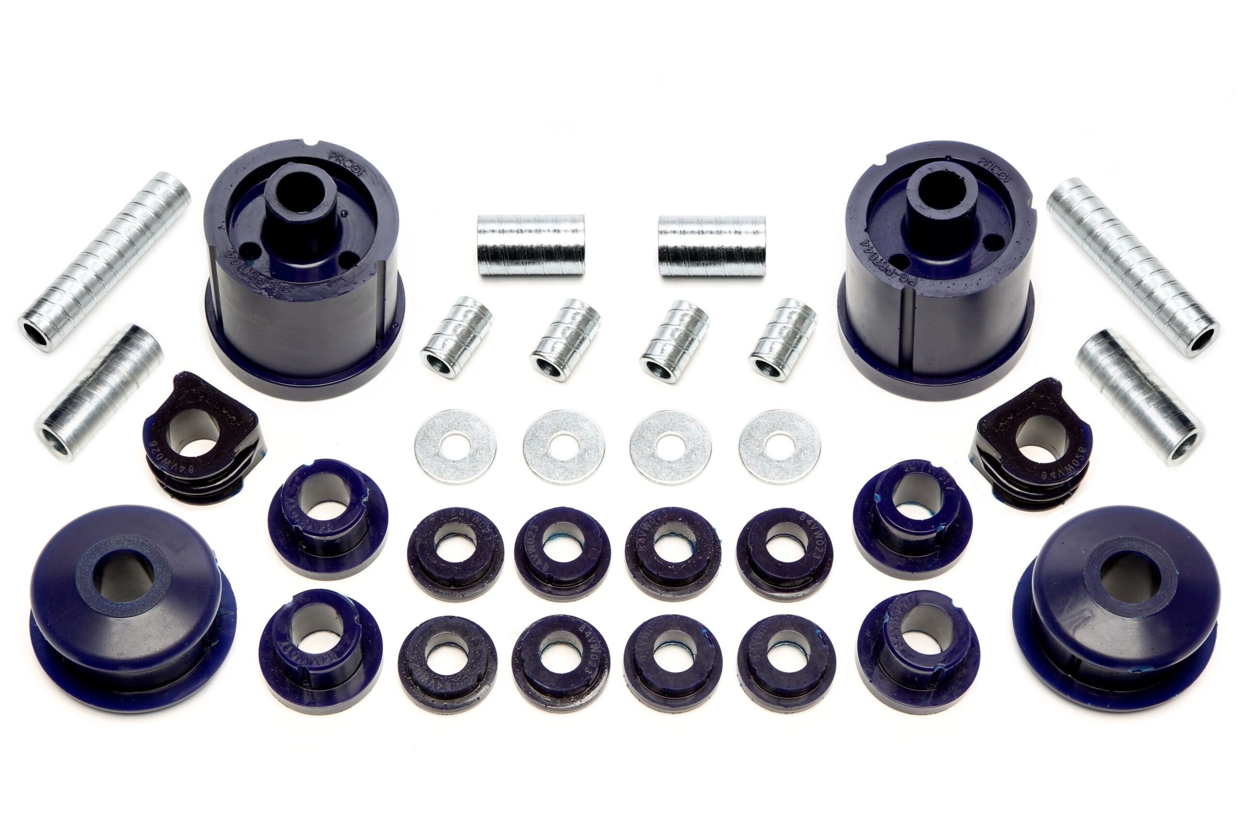 PU-Buchsen Kit 32-teilig / Vorderachse mit 19mm Stabi +Hinterachse / passend für Audi A3 (8L)/ Seat Leon, Toledo II (1M)/ Skoda Octavia (1U)/ VW Bora, Golf IV (1J)/ New Beetle (9C/1C/1Y)