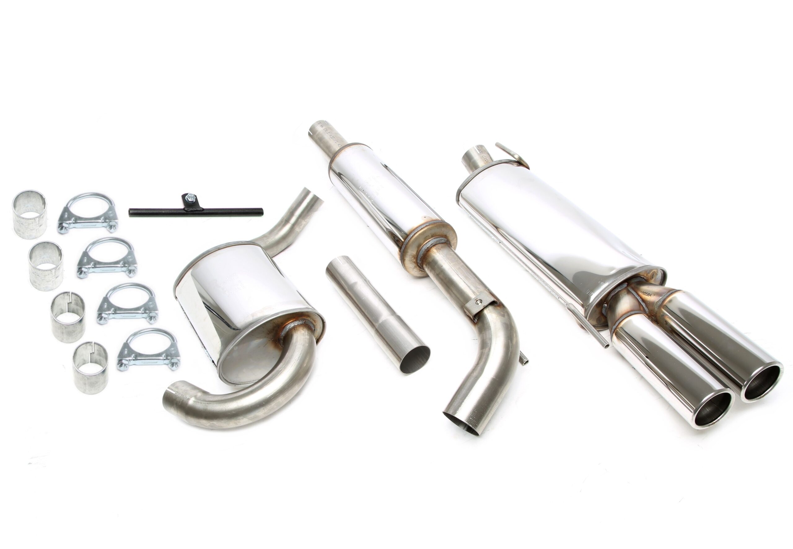 Edelstahlanlage 2x80mm passend für VW Golf III Typ 1H_
