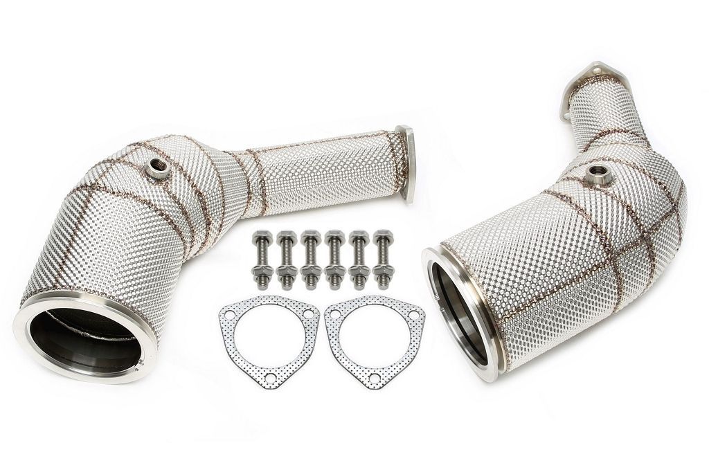 Downpipe mit Hitzeschild und Katalysator passend für Audi A6-RS6 C8, A7 Sportback-RS7