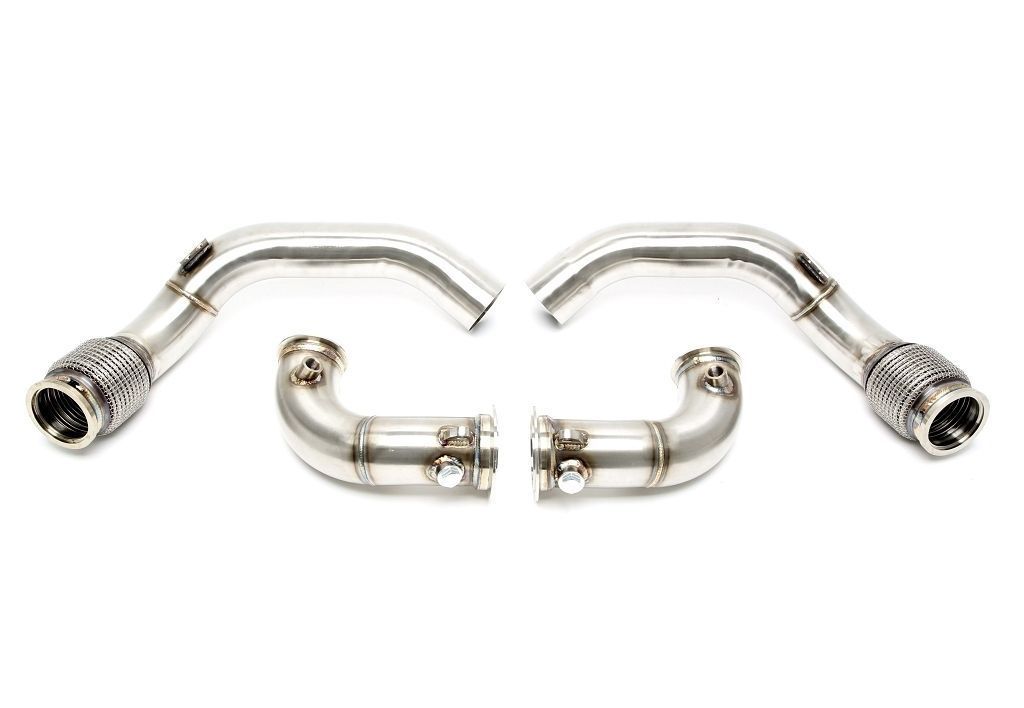 Downpipe ohne Katalysator mit Flexrohr passend für BMW 5er Serie M5 Typ F90, 8er Serie M8 Typ F91/F92/F93 - Motorcode S63M
