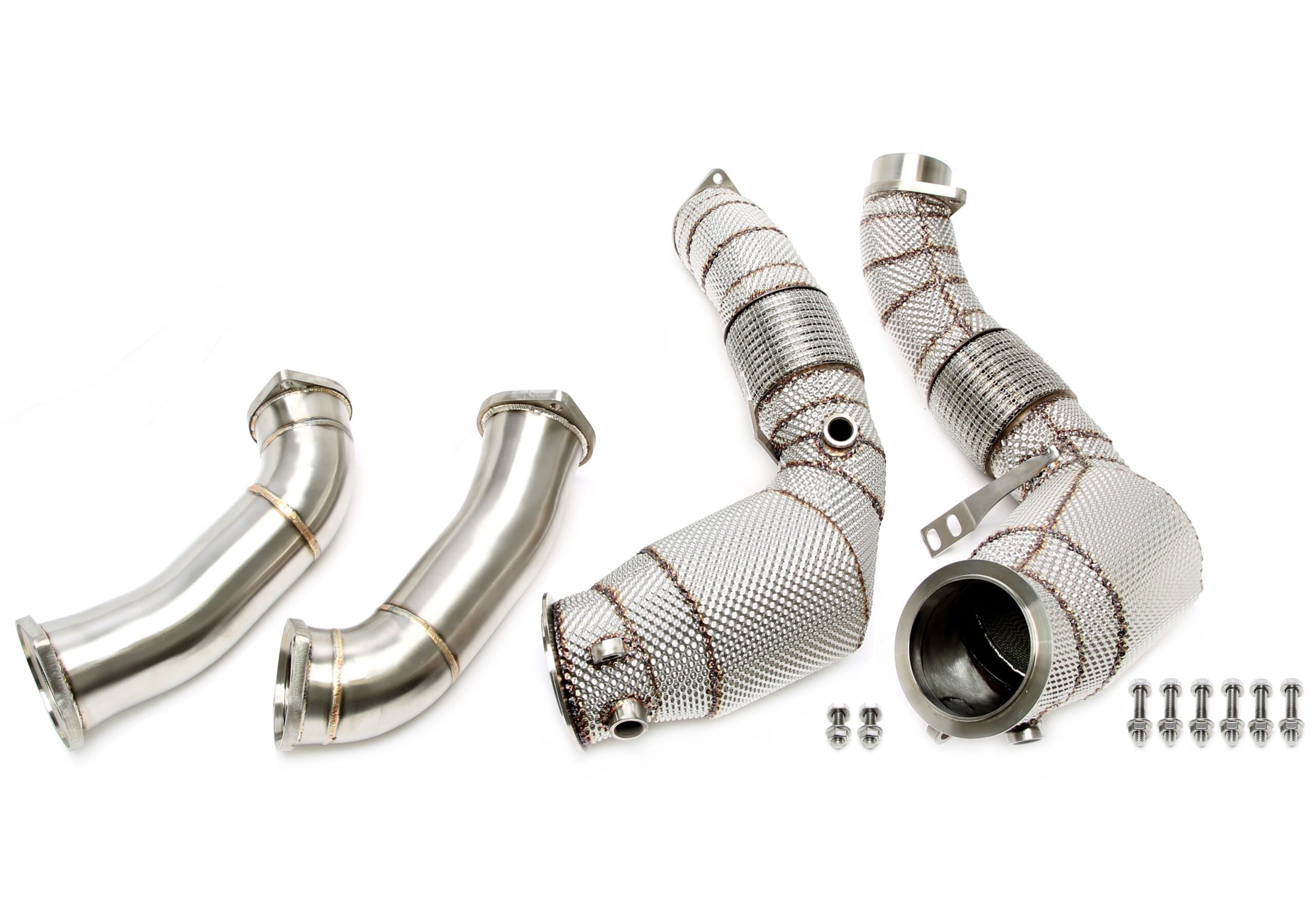 Downpipe mit Hitzeschild und Katalysator passend für BMW 5er Serie M5 Typ F90, 8er Serie M8 Typ F91/F92/F93 - Motorcode S63M