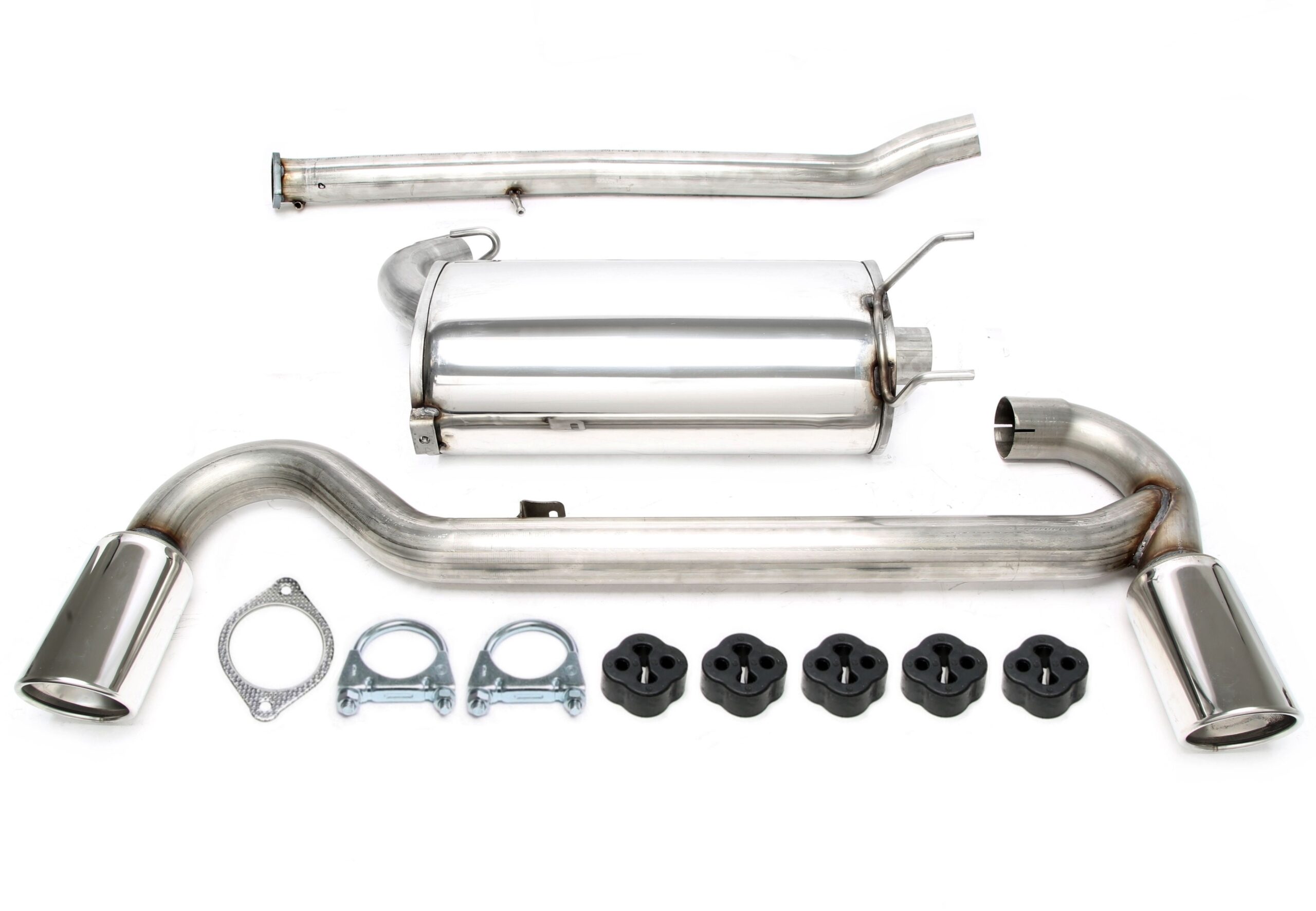 Duplex Edelstahlanlage 1x90mm Links+Rechts passend für Mazda MX-5 I Typ NA
