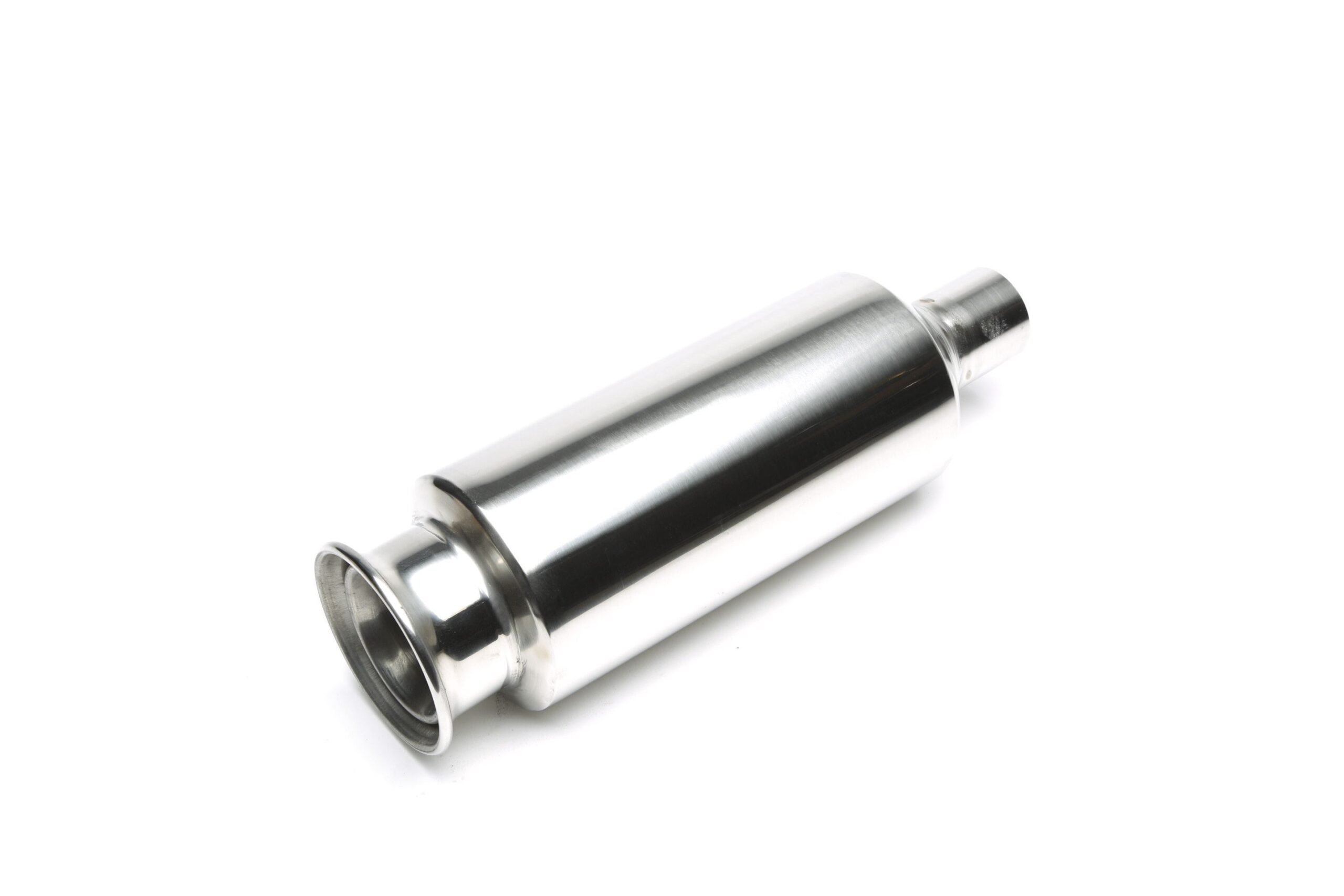 Edelstahl Sportendschalldämpfer universal 125 / 95mm rund / gebördelt