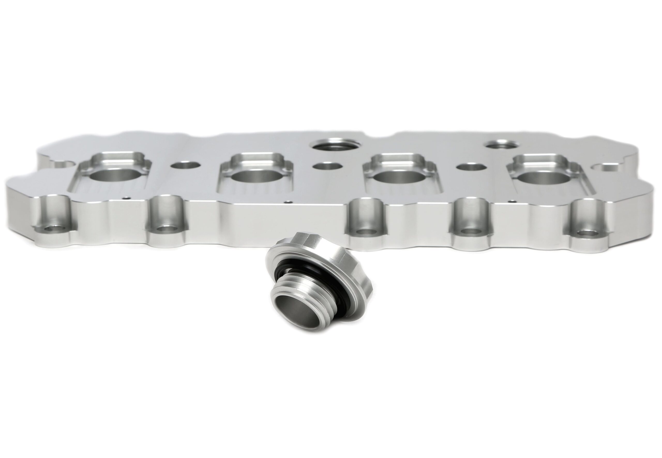 Alu gefräster Ventildeckel in silber passend für Audi / Seat / Skoda / VW der MQB-Plattform (EA113)