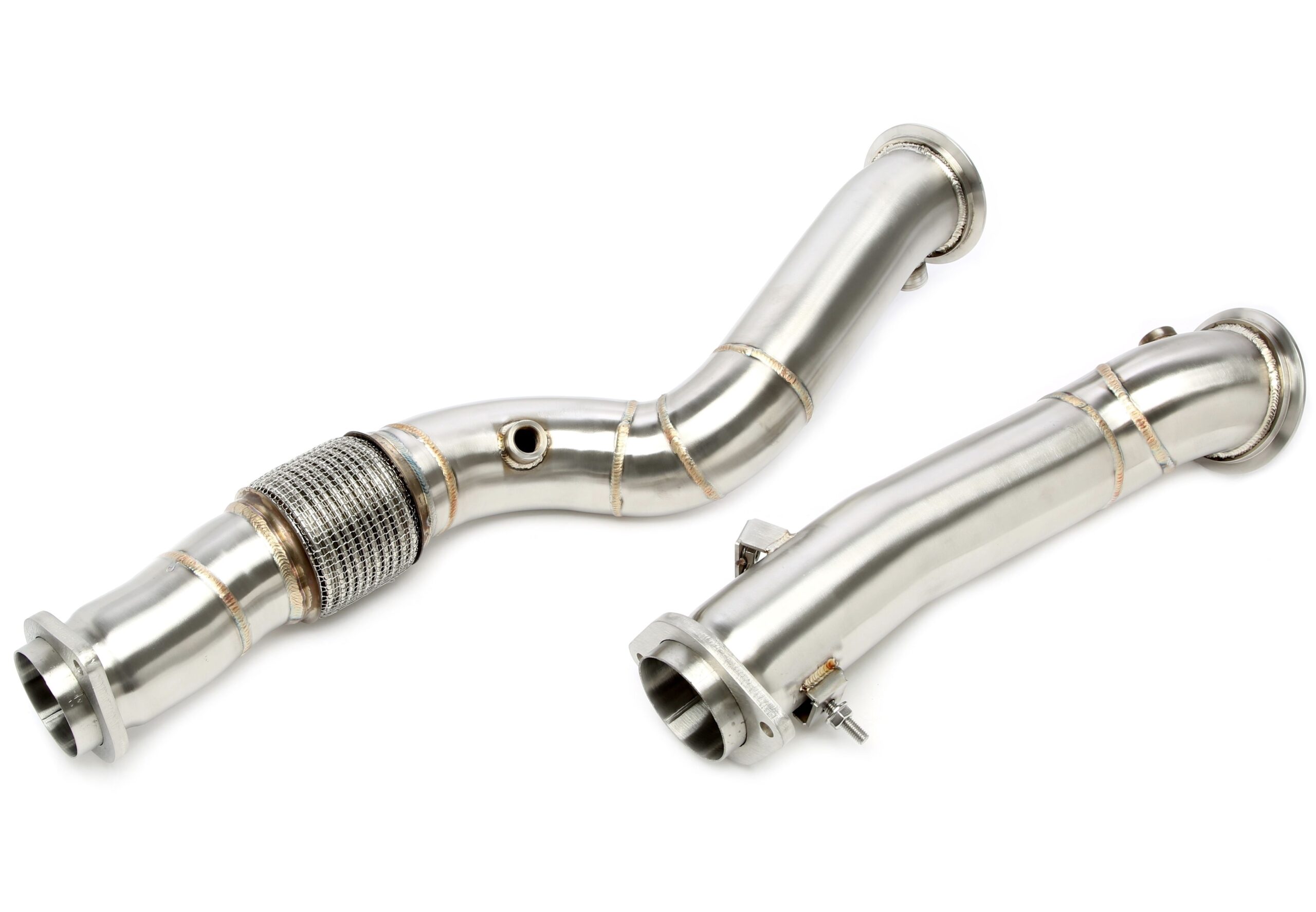 Downpipe ohne Katalysator mit Flexrohr passend für BMW 2er Serie M2 Typ G87, 3er Serie M3 Typ G80, 4er Serie M4 Typ G82 - Motorcode S58