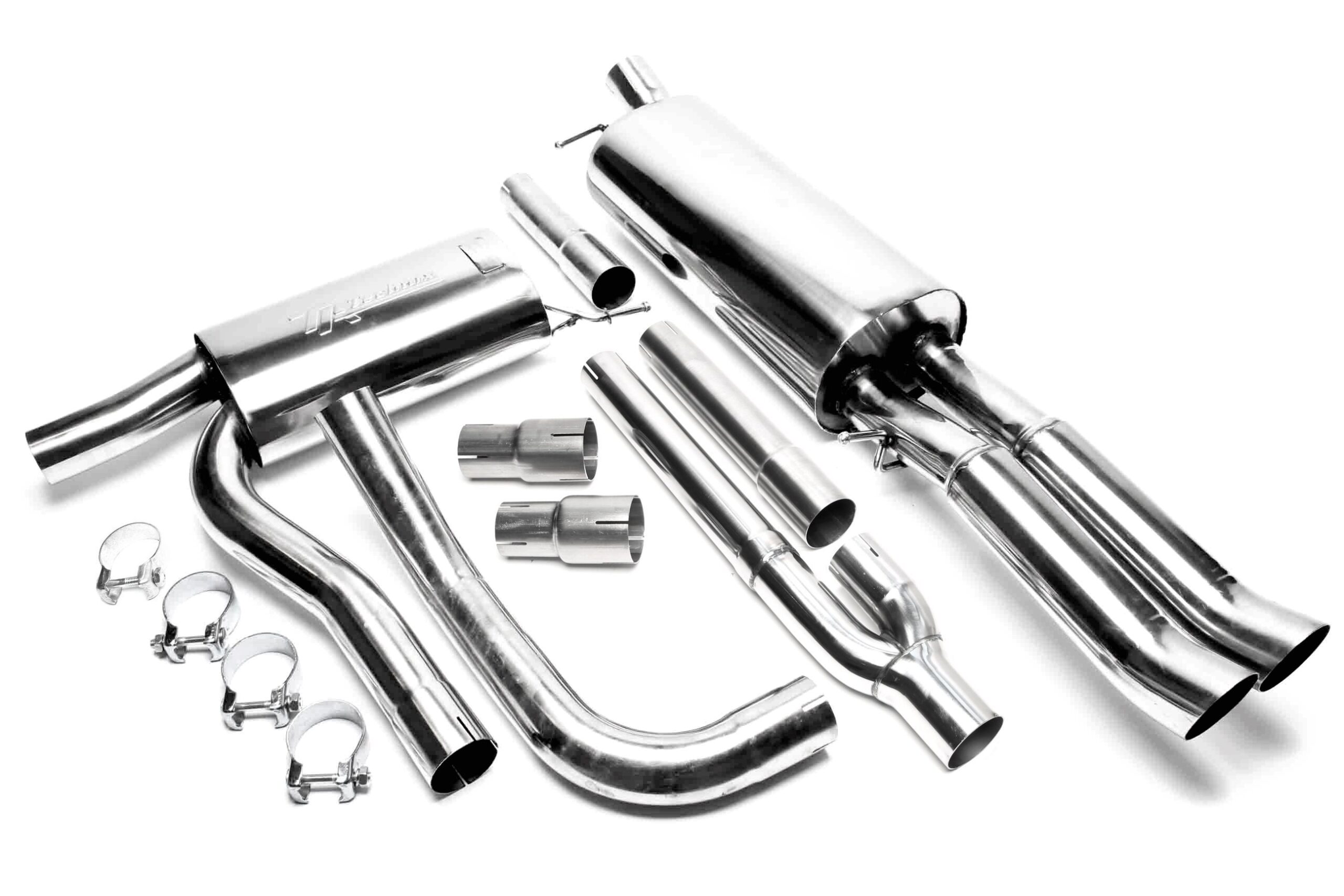 Edelstahlanlage 2x76mm DTM passend für Audi A4 Limousine, -Avant, Typ B5