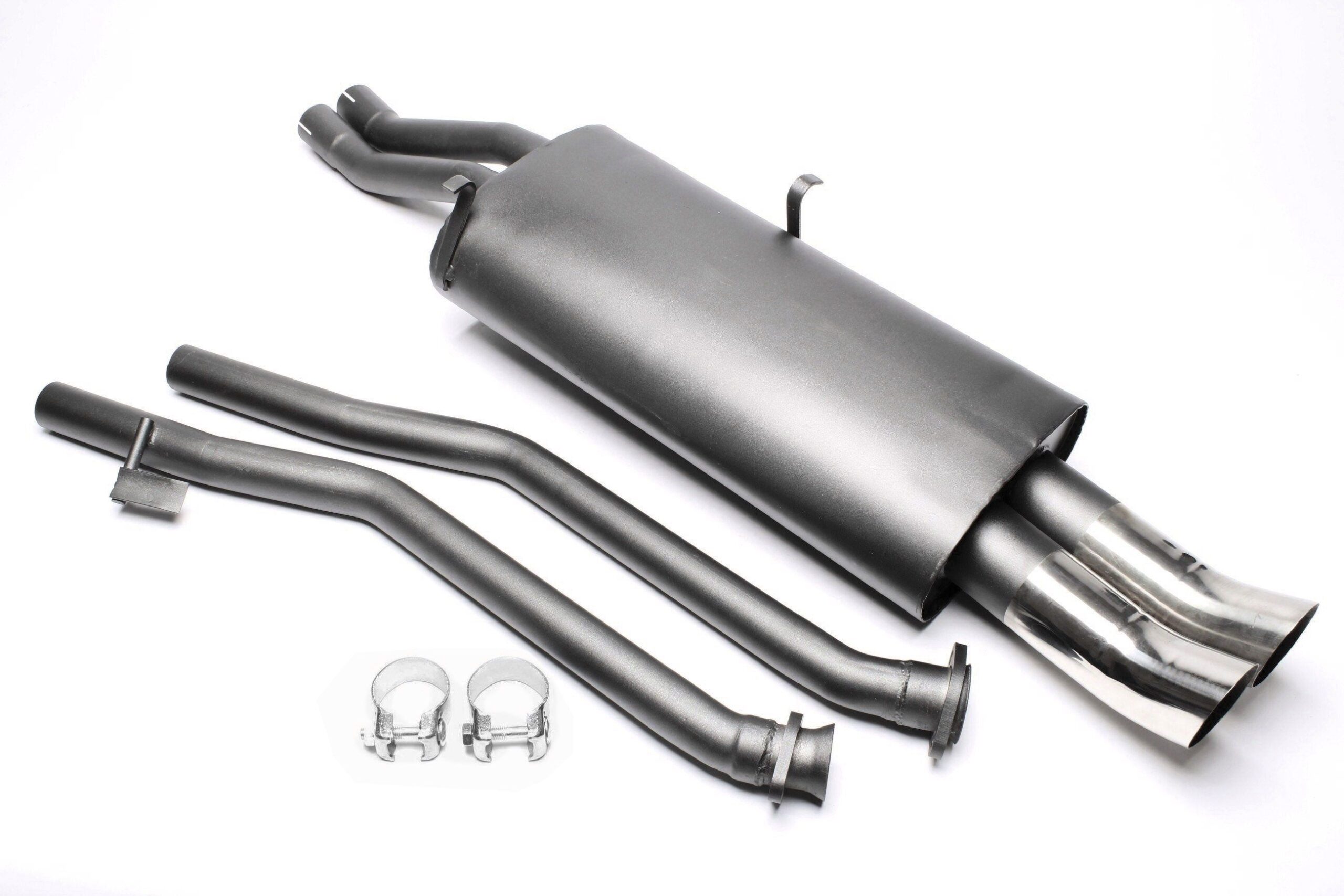 Sportendschalldämpfer 2x76mm DTM passend für BMW 3er Serie E30 Limousine, -Cabriolet, -Touring