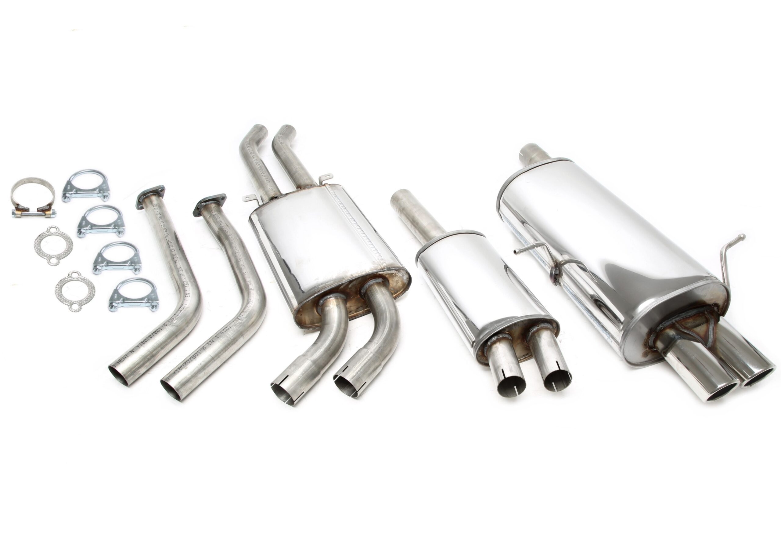Edelstahlanlage 2x70mm passend für BMW 320i/325i/330i M54 E46 Limo./Coupé/Touring/Cabrio