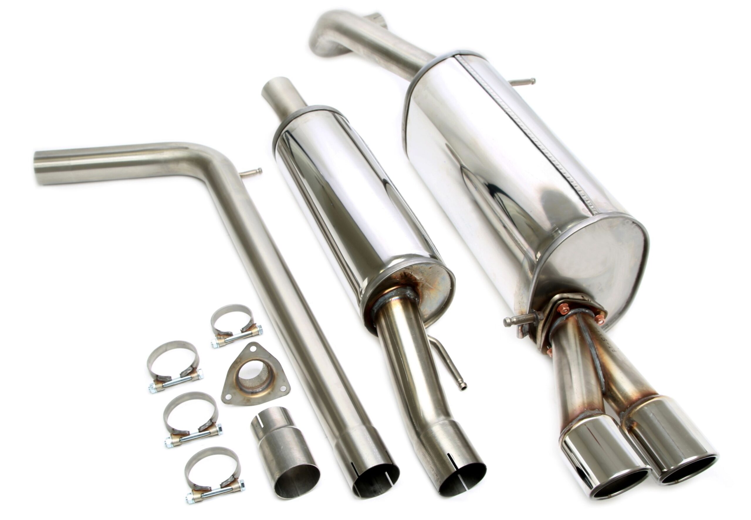 Edelstahlanlage 2x80mm passend für VW Polo 6R