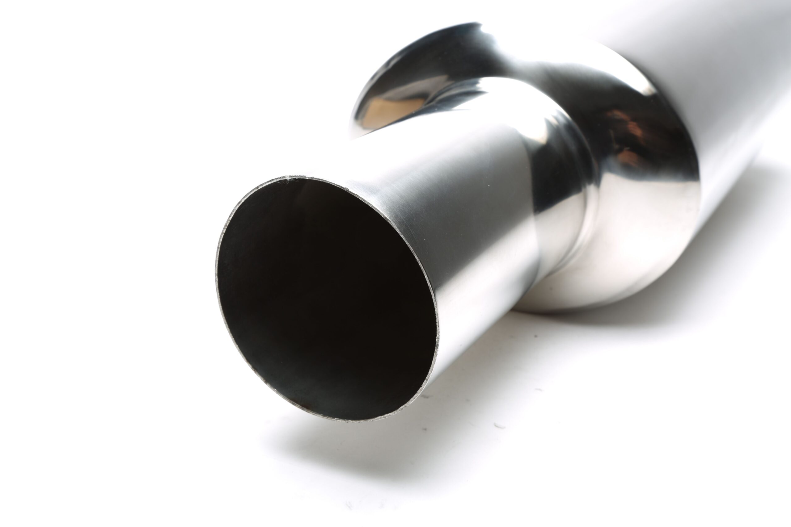 Edelstahl Sportendschalldämpfer universal 102mm rund / scharf