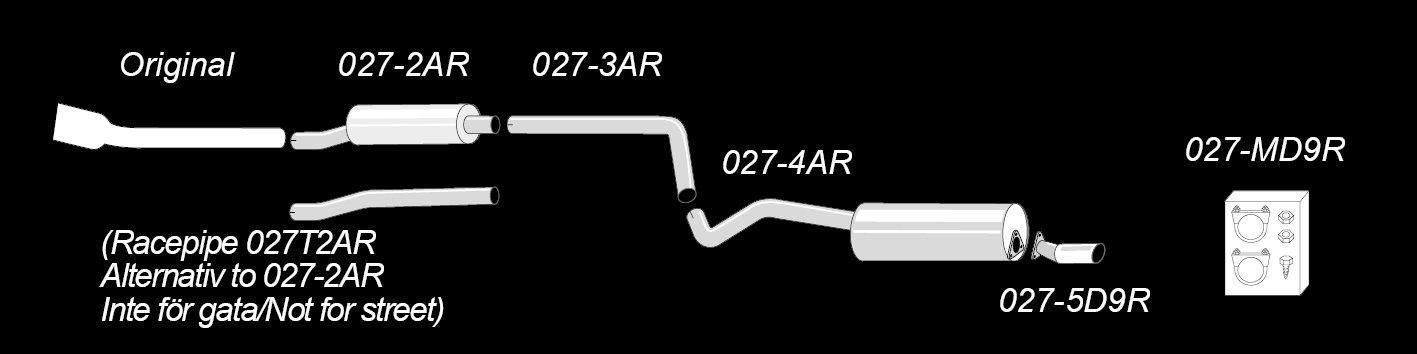 Edelstahlanlage 1x90mm passend für Audi A1 1.2TSI Typ 8X