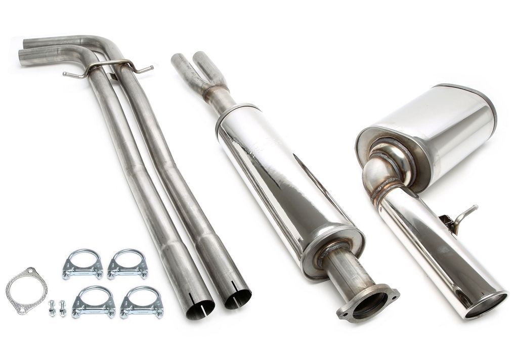 Edelstahlanlage 1x100mm passend für Volvo V70 II Turbo 2WD BJ 6/04- Typ S