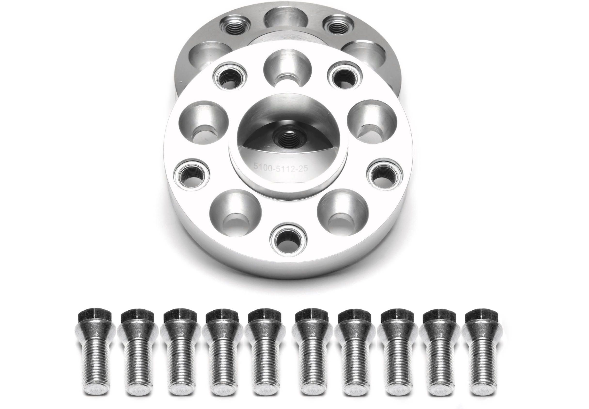 Lochkreisadapterset 25mm pro Seite/50mm pro Achse/5x100 auf 5x112