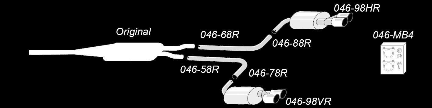 Duplex Edelstahlanlage 2x80mm Links+Rechts passend für Audi A6 Quattro Limo.+Avant Typ 4F-C6