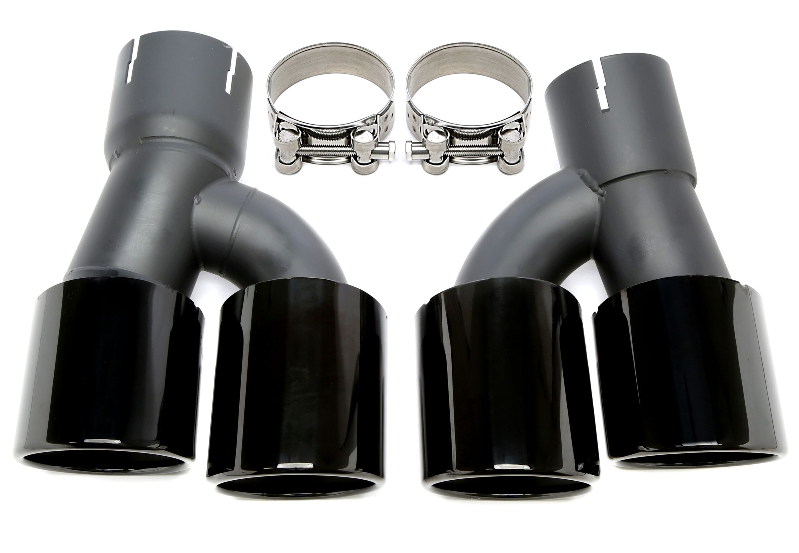 Endrohrblende zum anschrauben "double design" oval in schwarz/glänzend passend für BMW 5er Serie (G30, G31)