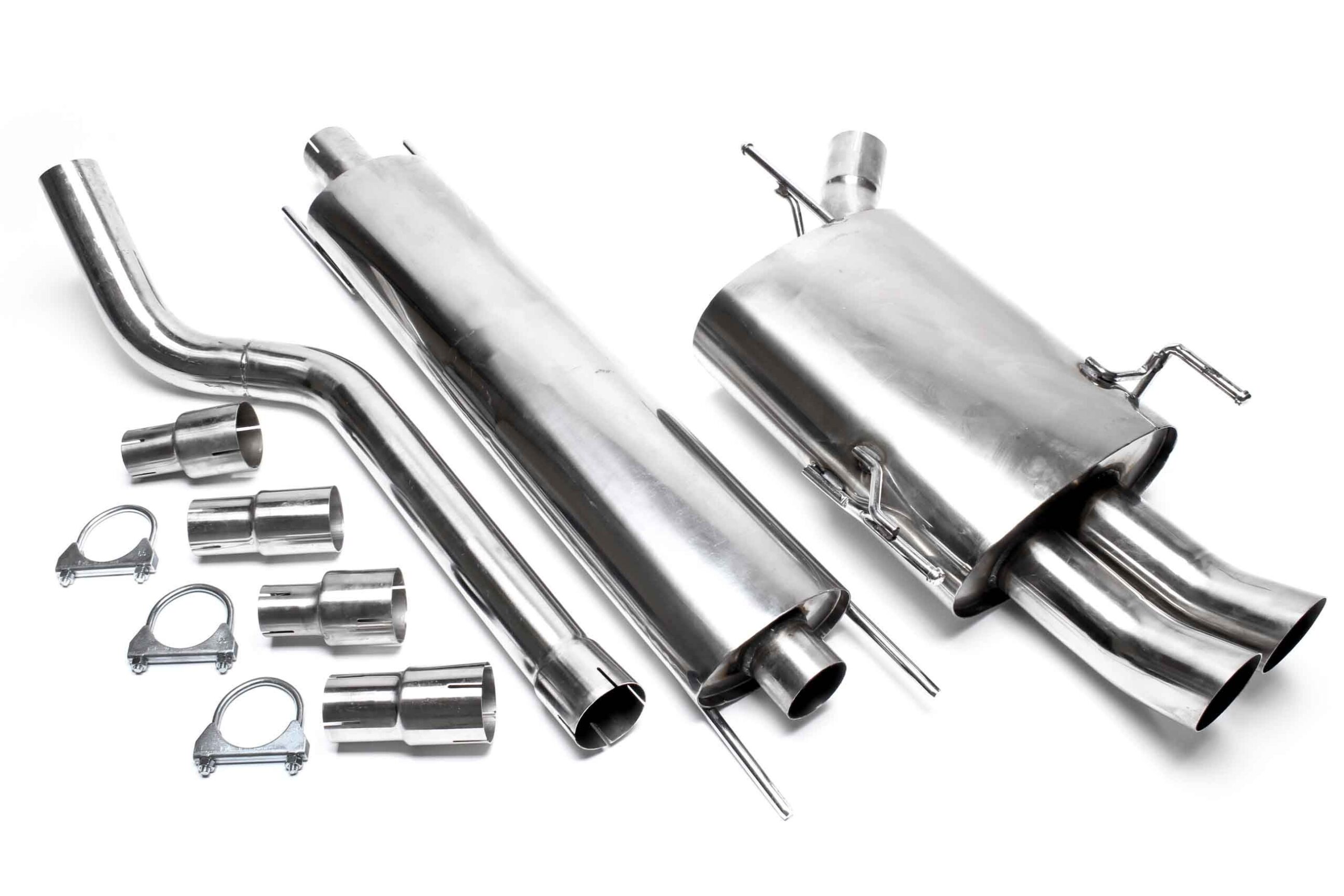 Edelstahlanlage 2x76mm DTM passend für Opel Corsa C