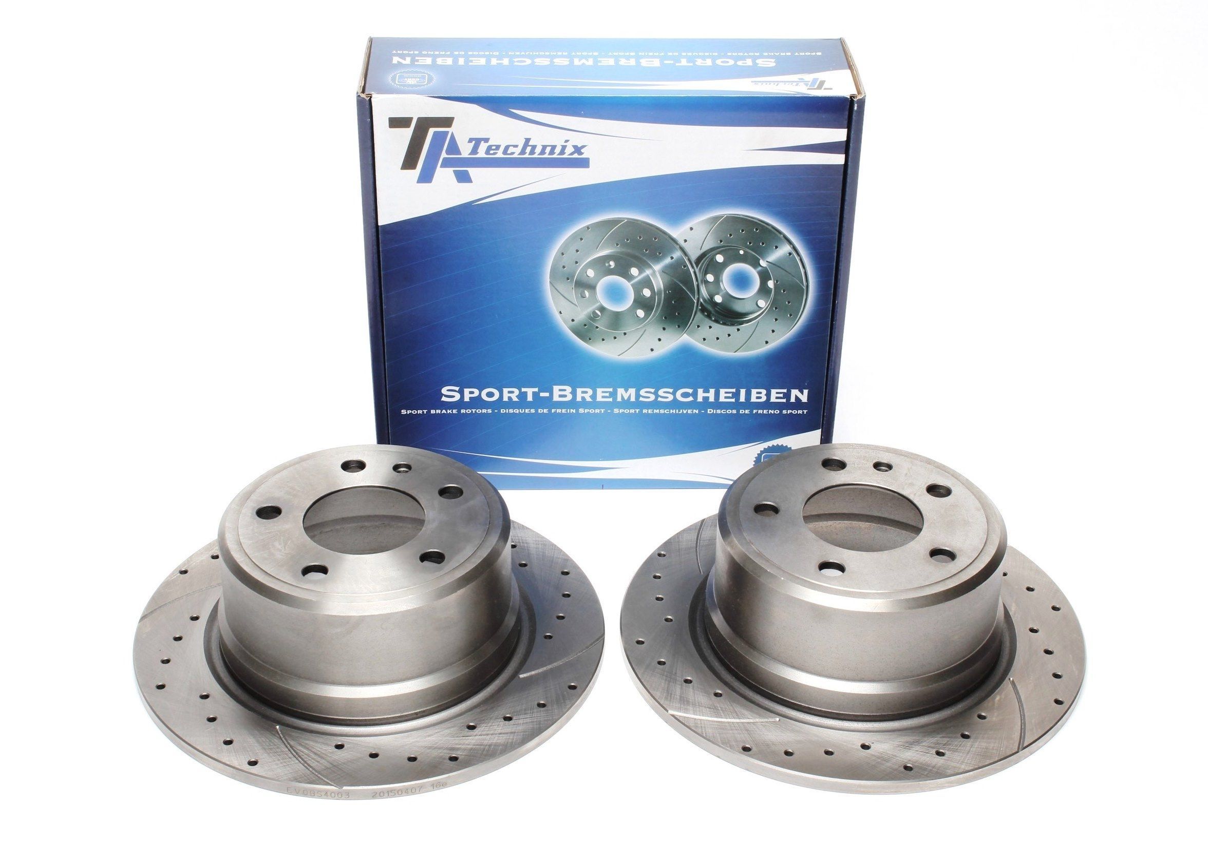 Sport Bremsscheiben Satz Hinterachse passend für BMW 5er Serie E34 iX Modelle