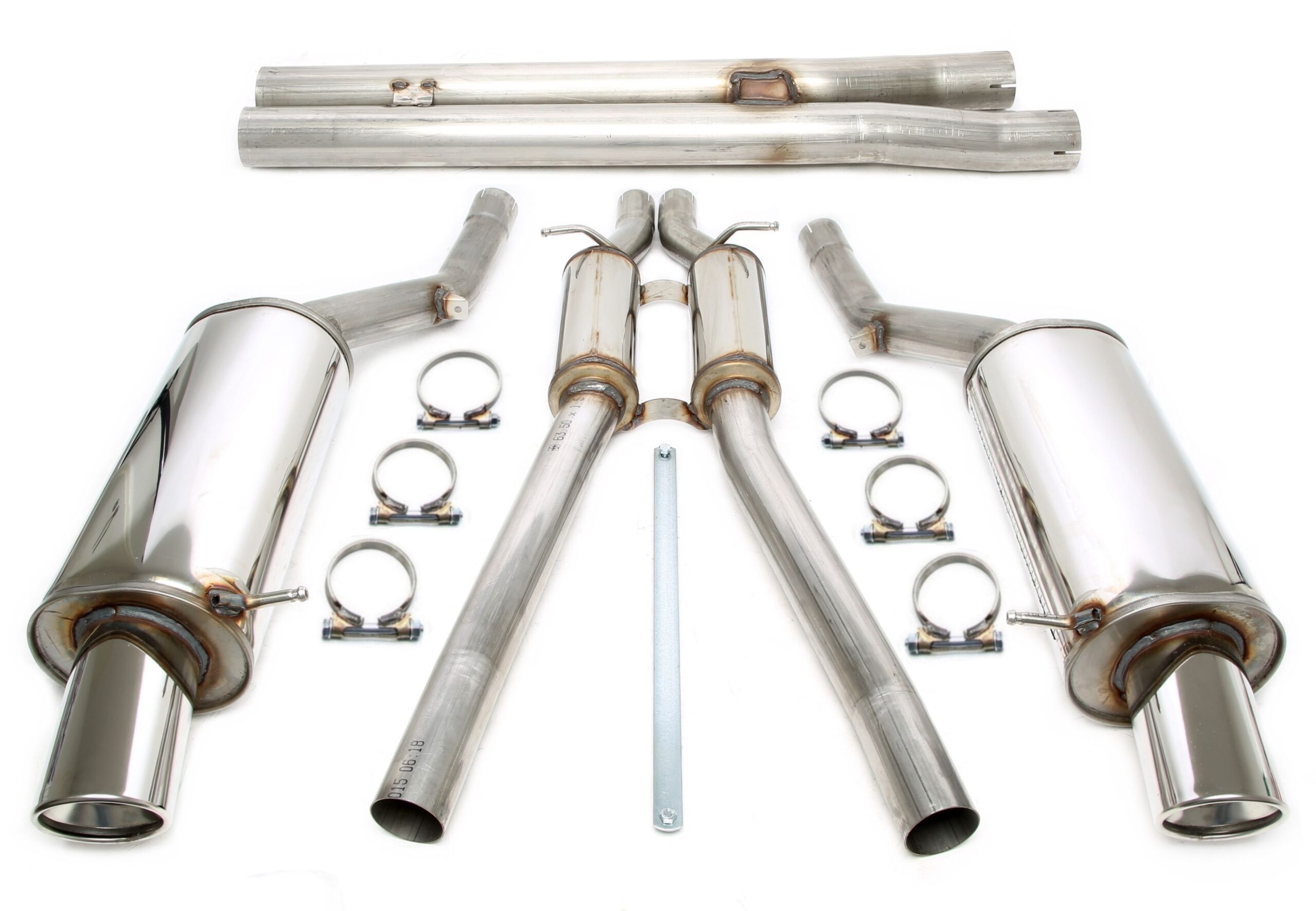 Duplex Edelstahlanlage 1x100mm Links+Rechts passend für Audi A6 Quattro Limo.+Avant 2.5TDI/2.7T Typ 4B-C5