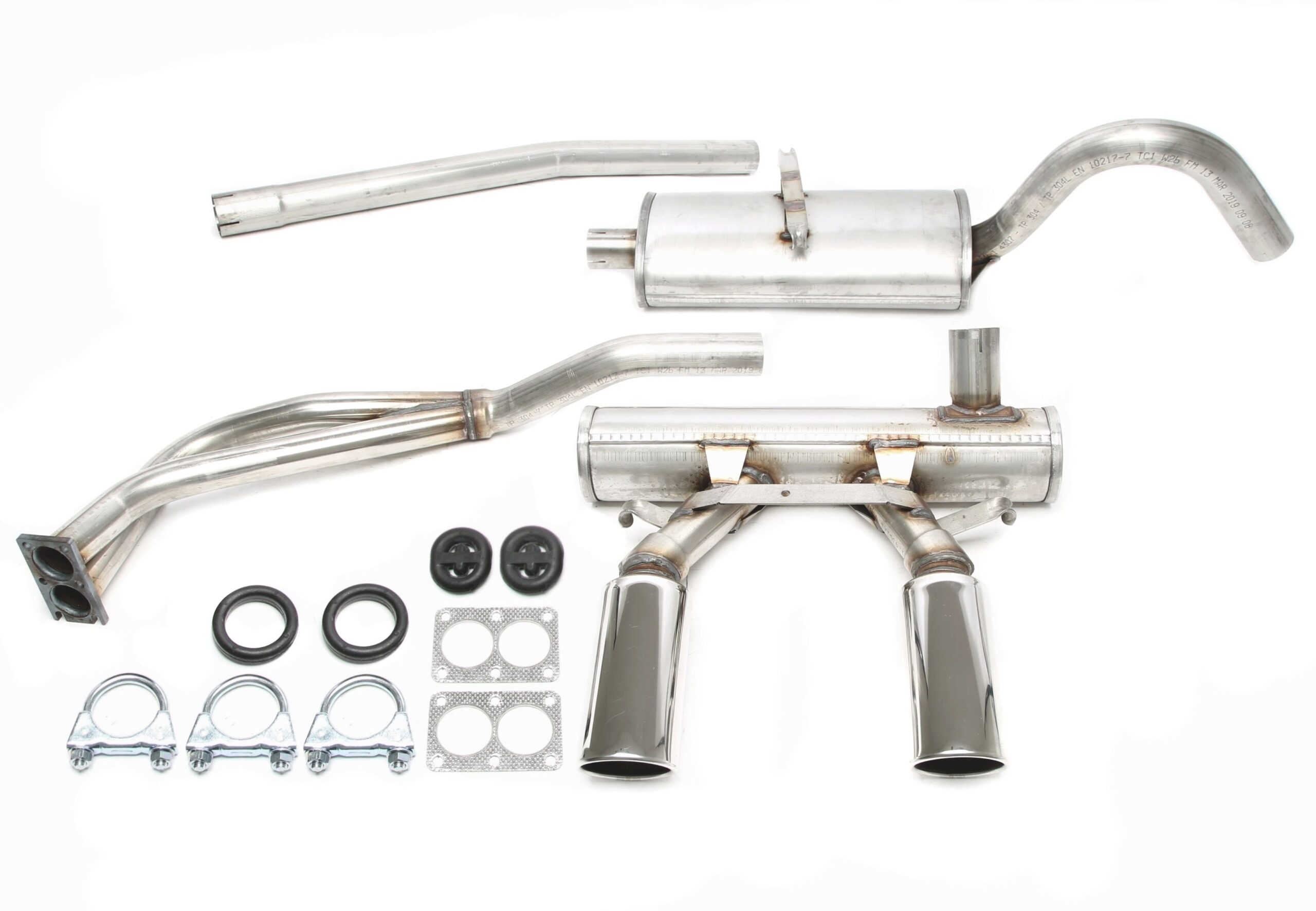 Duplex Edelstahlanlage 2x70x90mm passend für Opel GT 1.9l