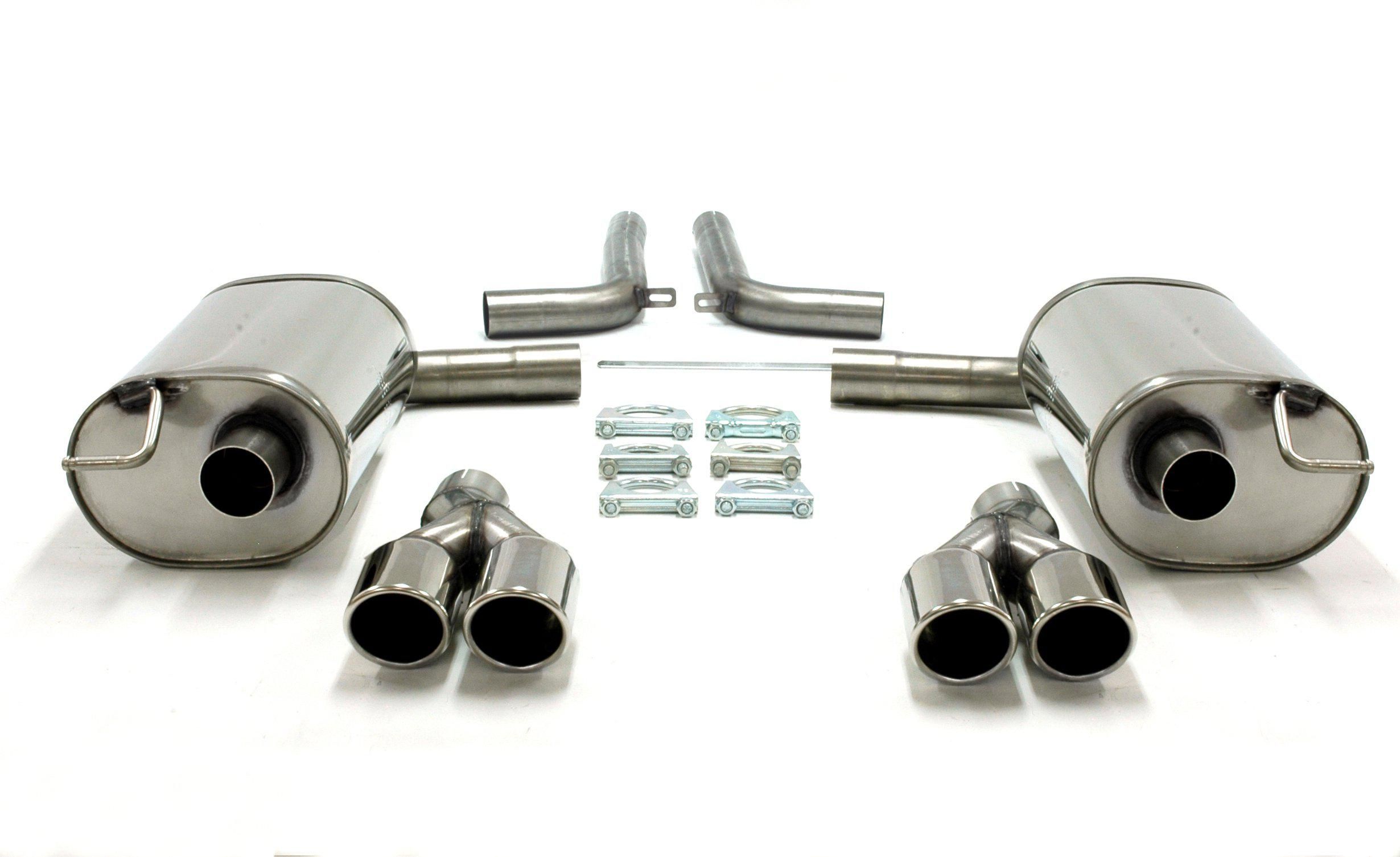 Duplex Edelstahlanlage 2x80mm Links+Rechts passend für Audi A6 Quattro Limo.+Avant Typ 4F-C6