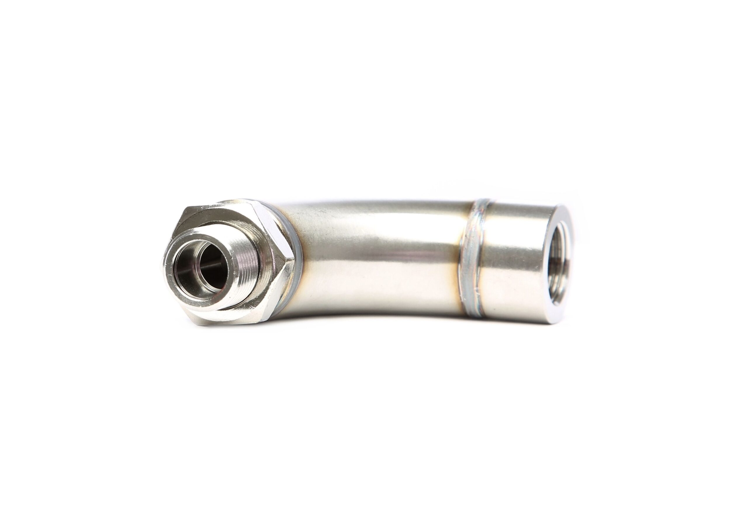 universeller 45° Bogen Lambdasonden Adapter/Verlängerung - Abmessung M18 x 1,5 x 47mm - passend für Downpipe/Sportkatalysator/Nachkat
