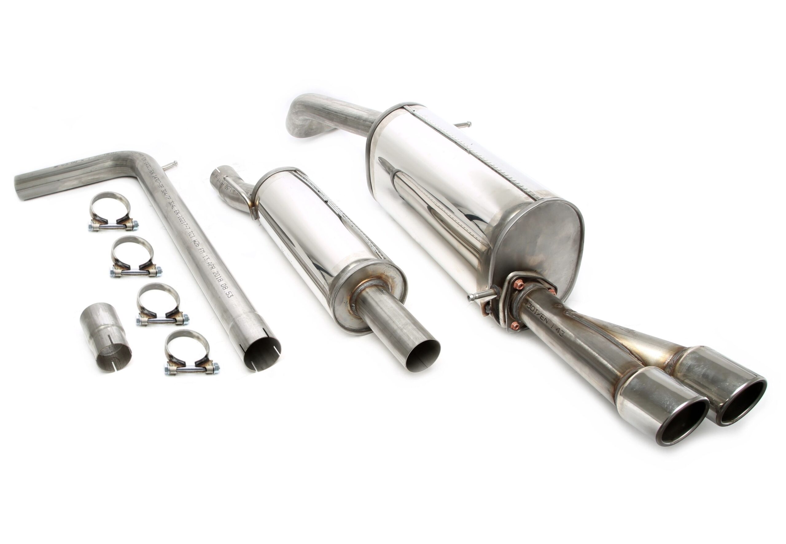 Edelstahlanlage 2x80mm passend für Seat Ibiza IV 1.4TSi FR Typ 6J