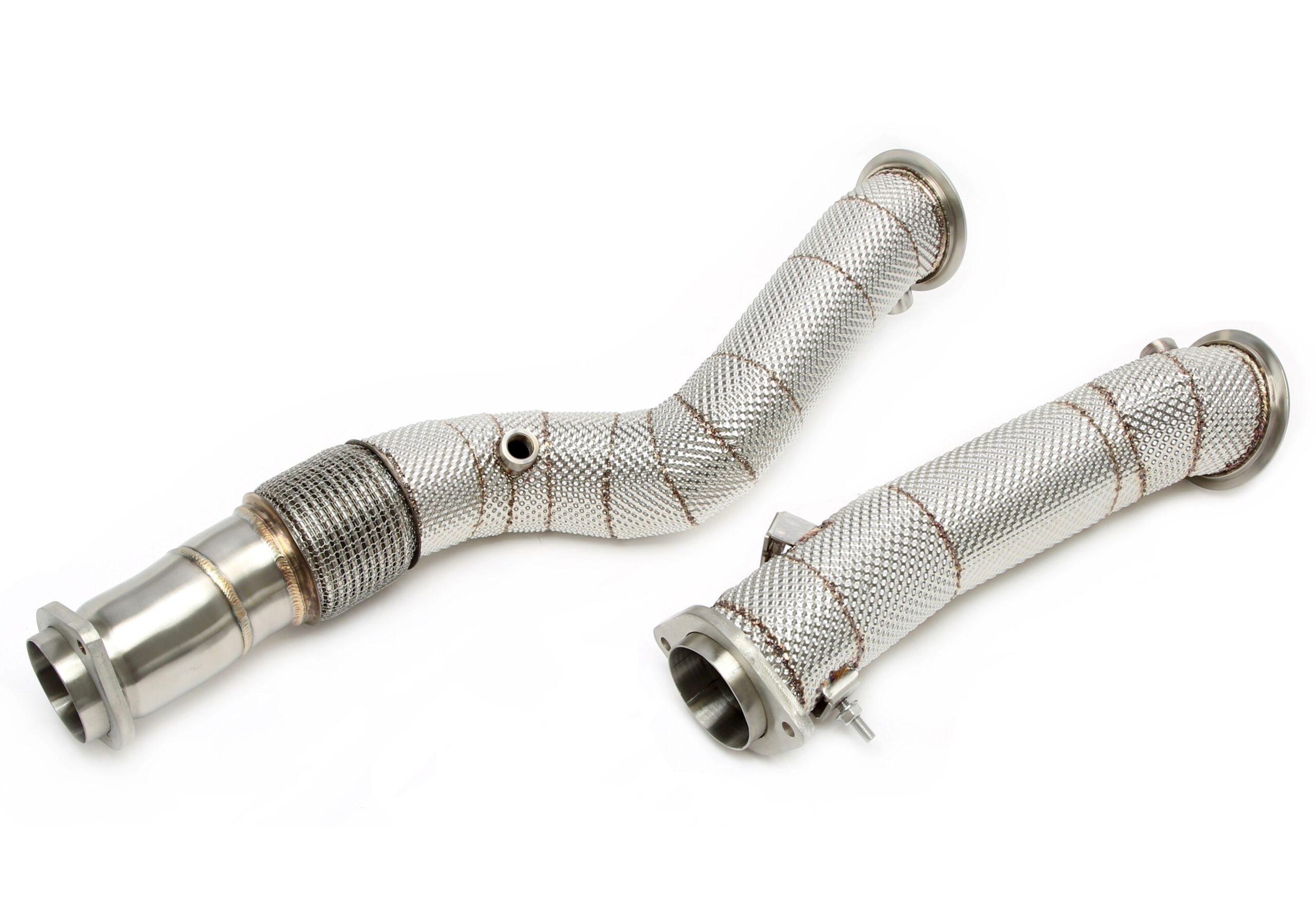 Downpipe mit Hitzeschild und Flexrohr passend für BMW 2er Serie M2 Typ G87, 3er Serie M3 Typ G80, 4er Serie M4 Typ G82 - Motorcode S58