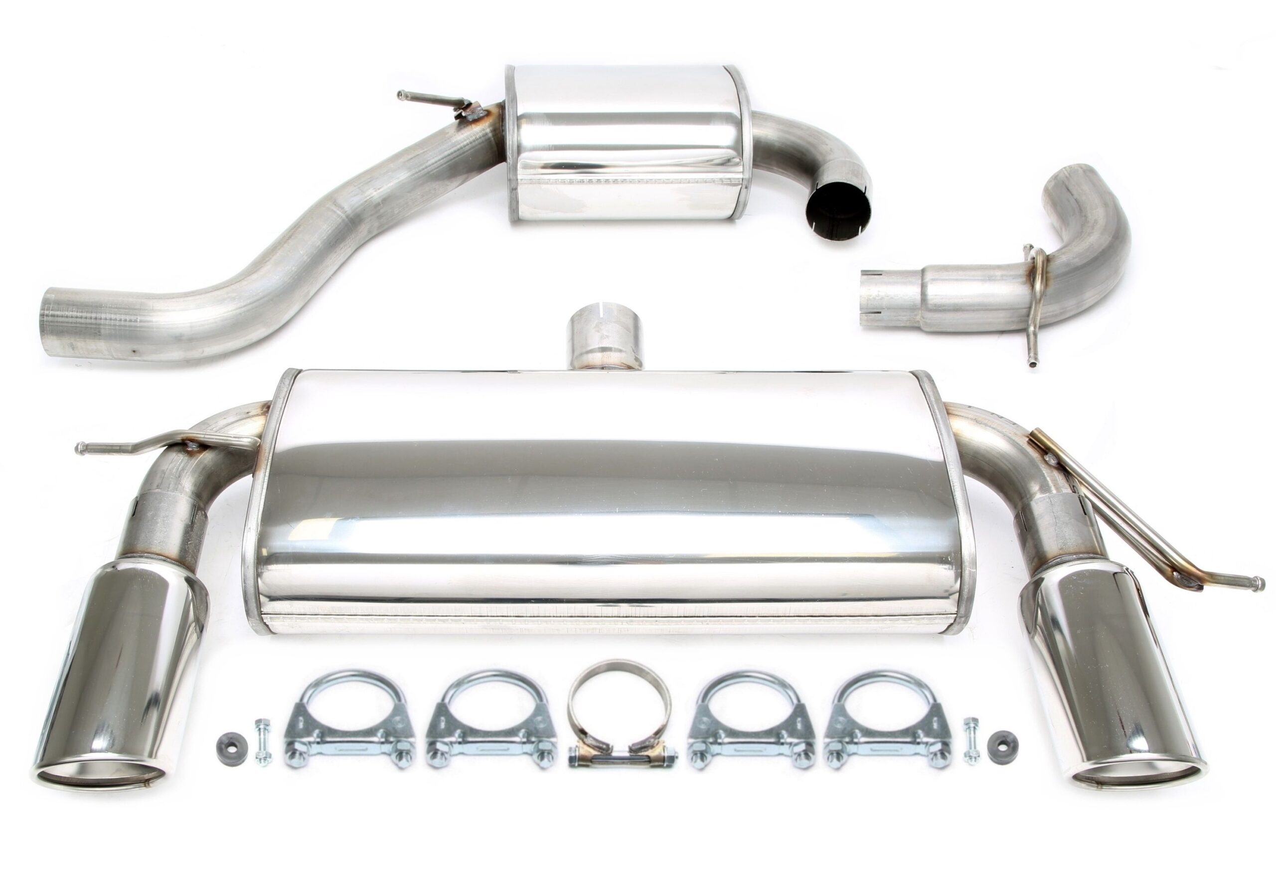 Duplex Edelstahlanlage 1x100mm passend fürVW Golf V/VI / Audi A3 8P