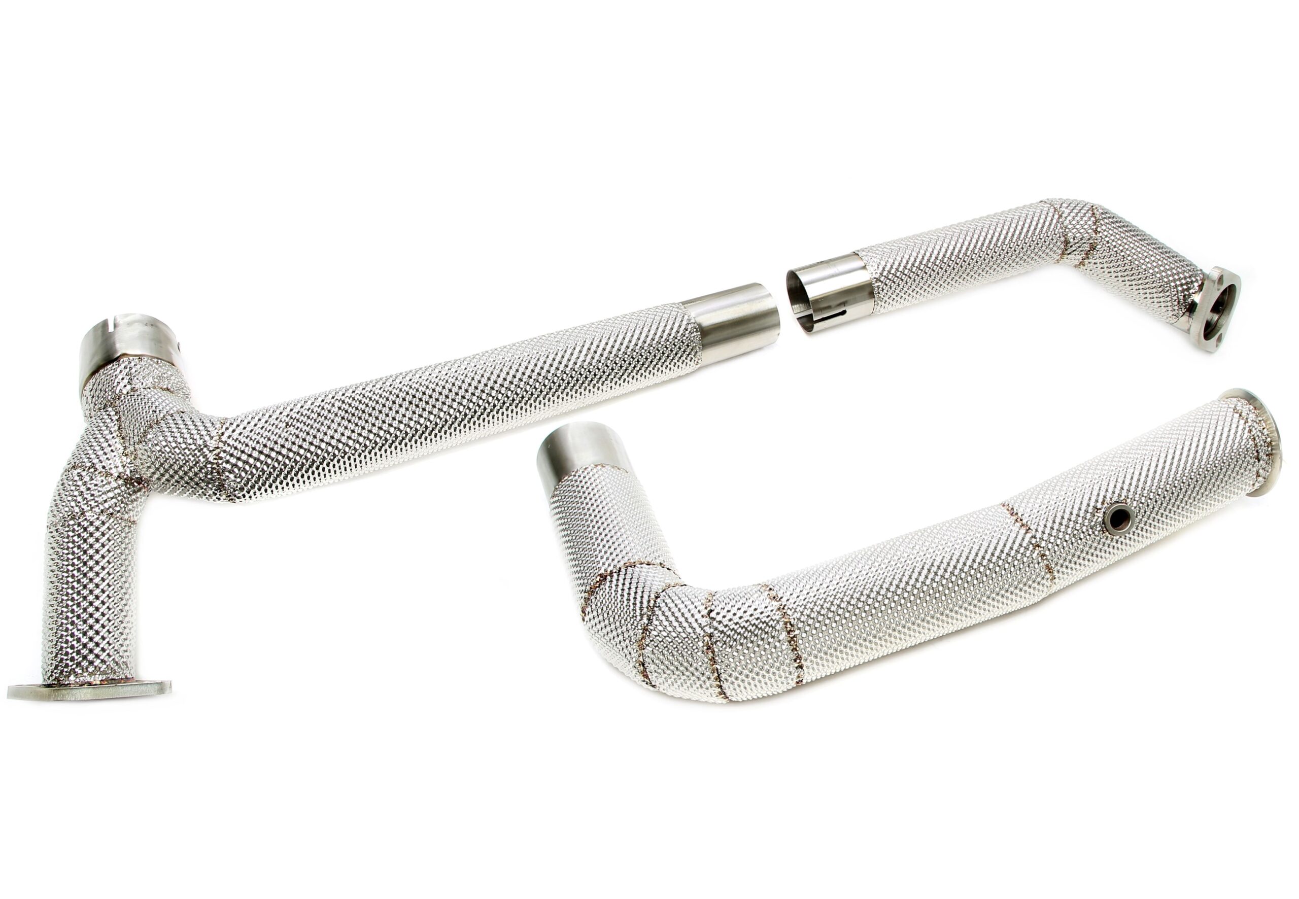 Downpipe mit Hitzeschutz ohne Katalysator 3-teilig passend für Porsche 718 Boxster/718 Cayman 2.0/2.5l Typ 982