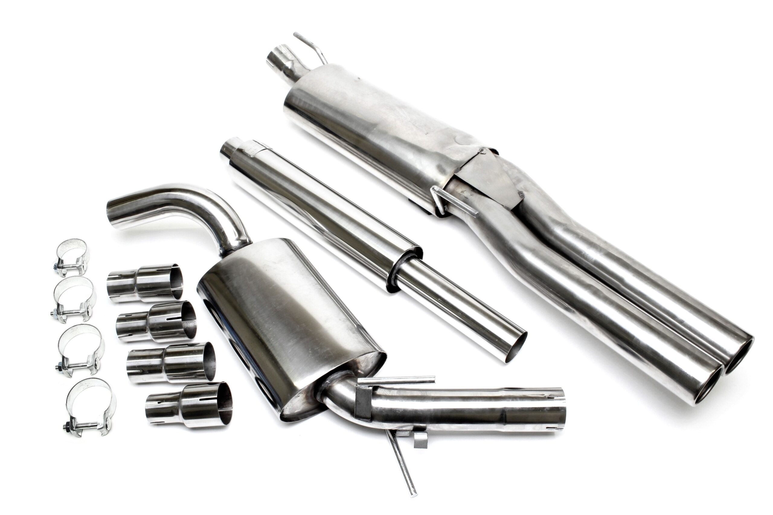 Edelstahlanlage 2x76mm passend für VW Golf III Variant, Vento