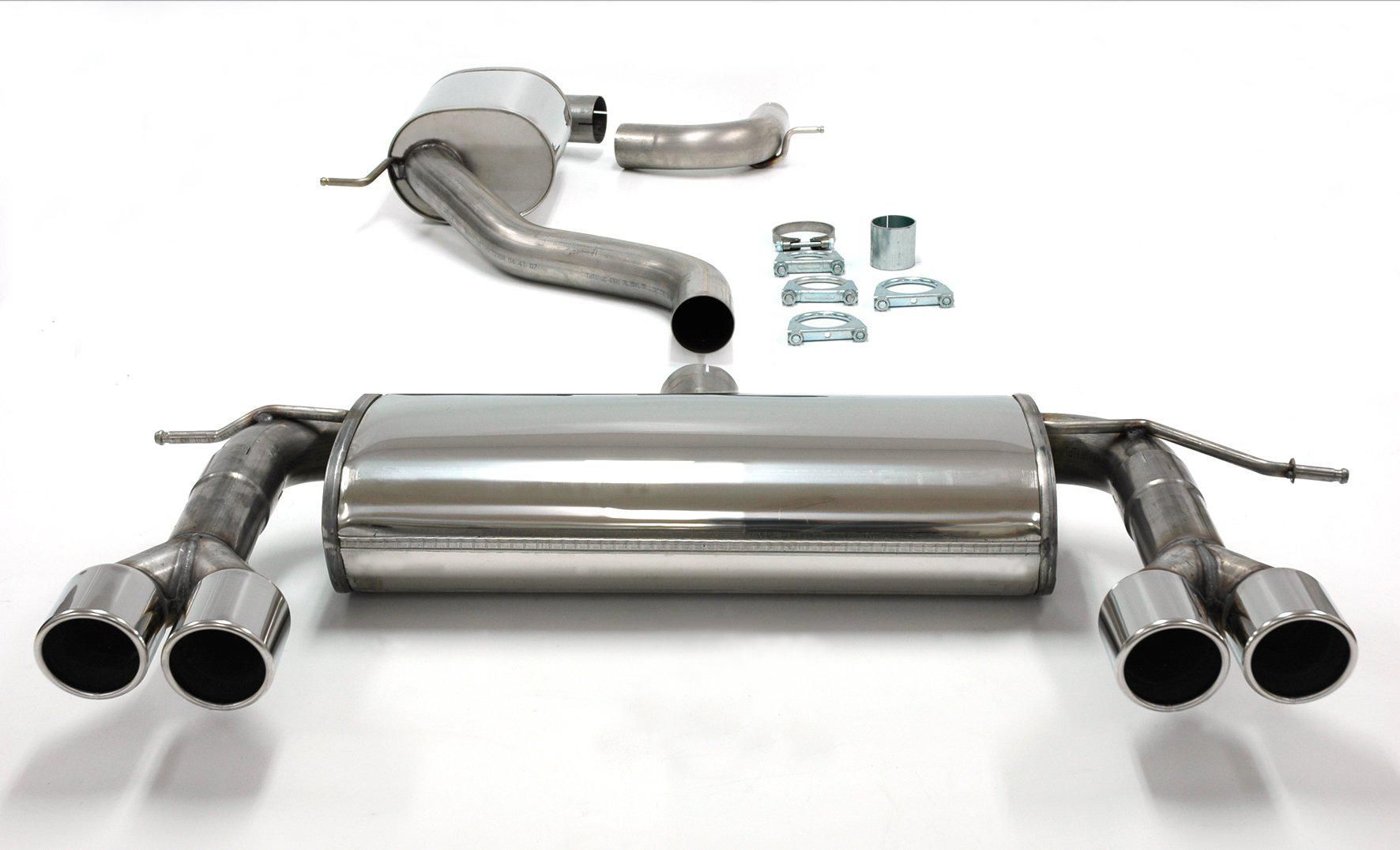 Duplex Edelstahlanlage 2x80mm Links+Rechts passend für Seat Leon Cupra 2.0 TFSi Typ 1P