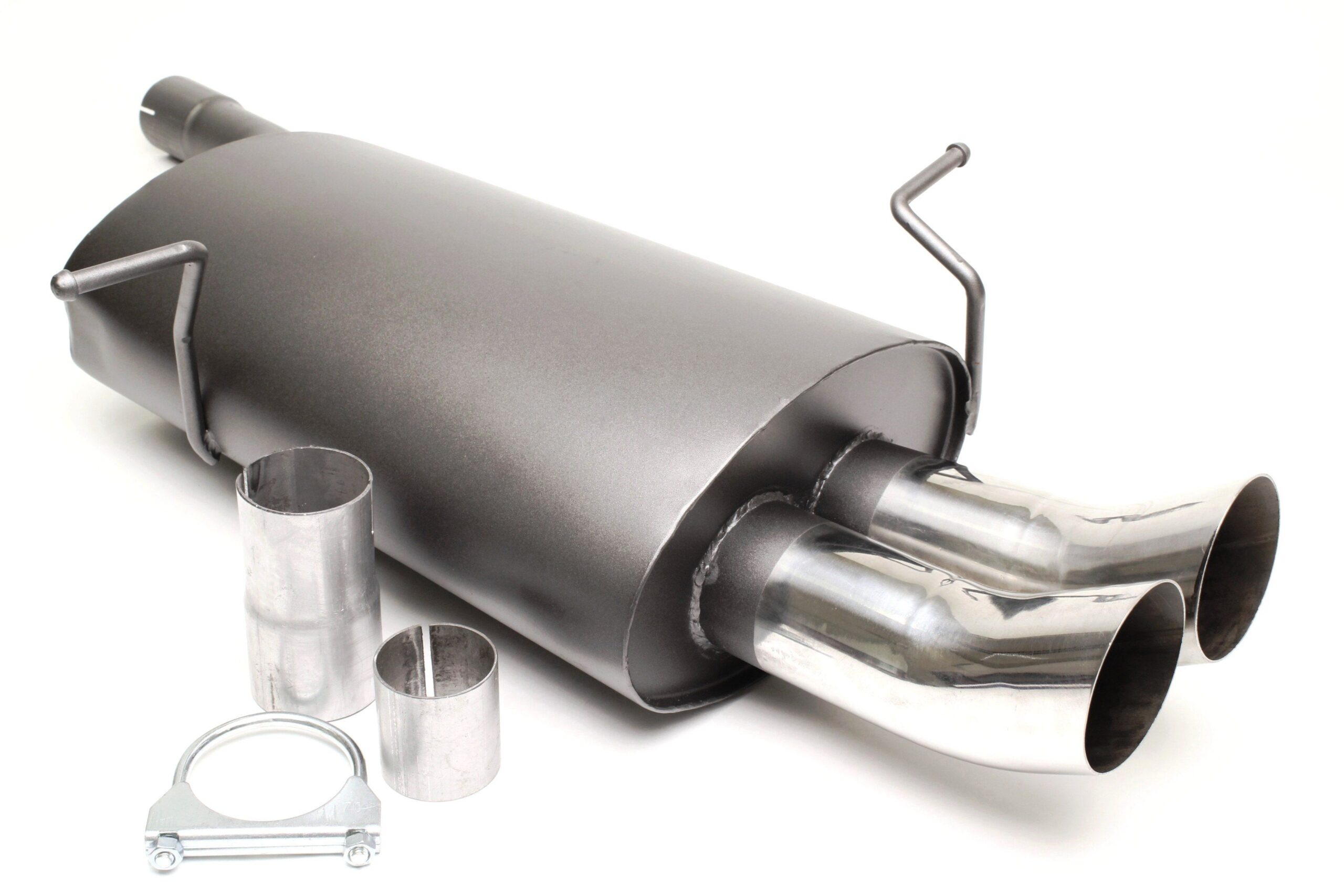 Sportendschalldämpfer 2x76mm DTM passend für BMW 3er Serie E46 Limousine, -Coupe, -Cabriolet, -Touring