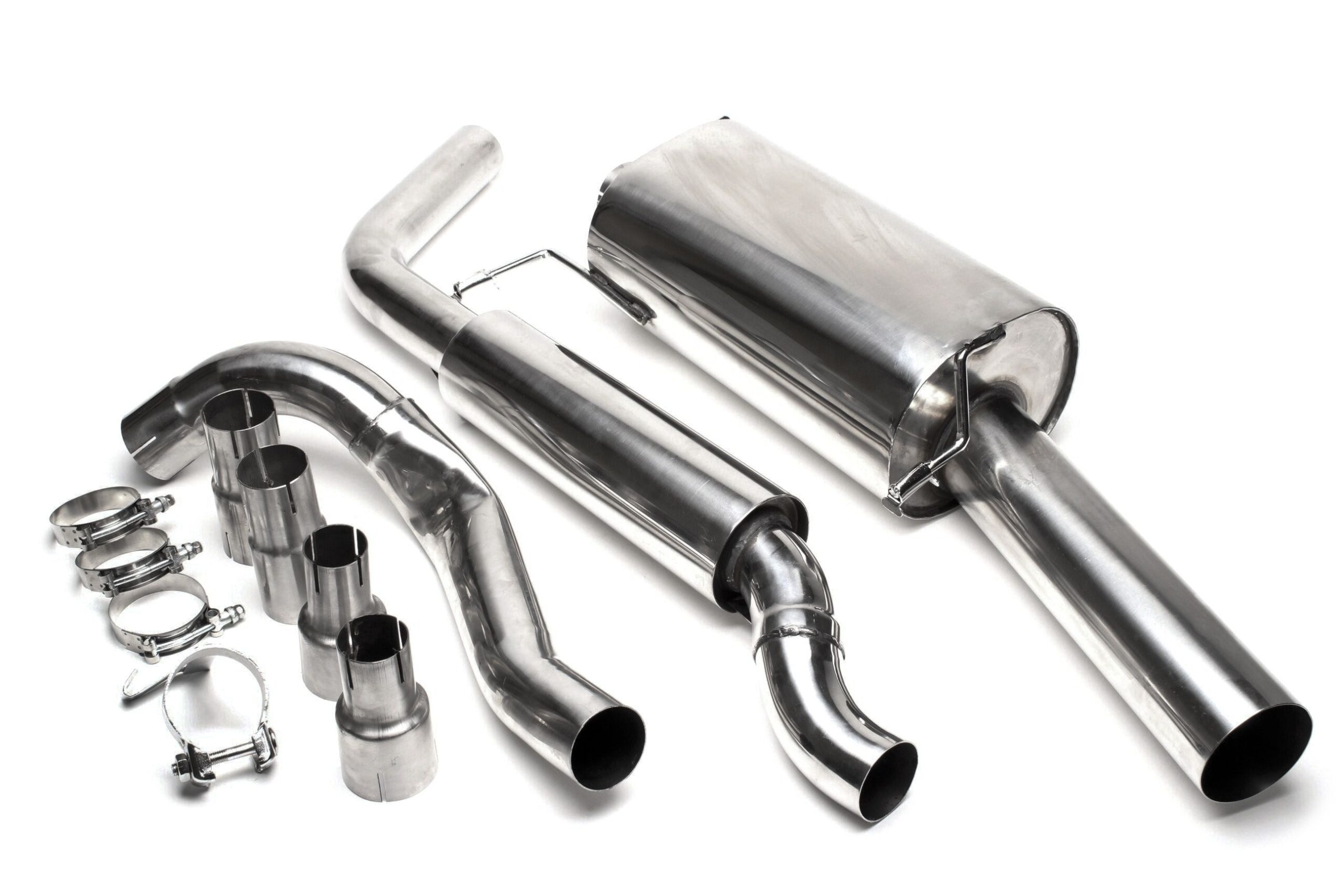 Edelstahlanlage 1x90mm passend für VW Golf I Cabriolet, Scirocco II