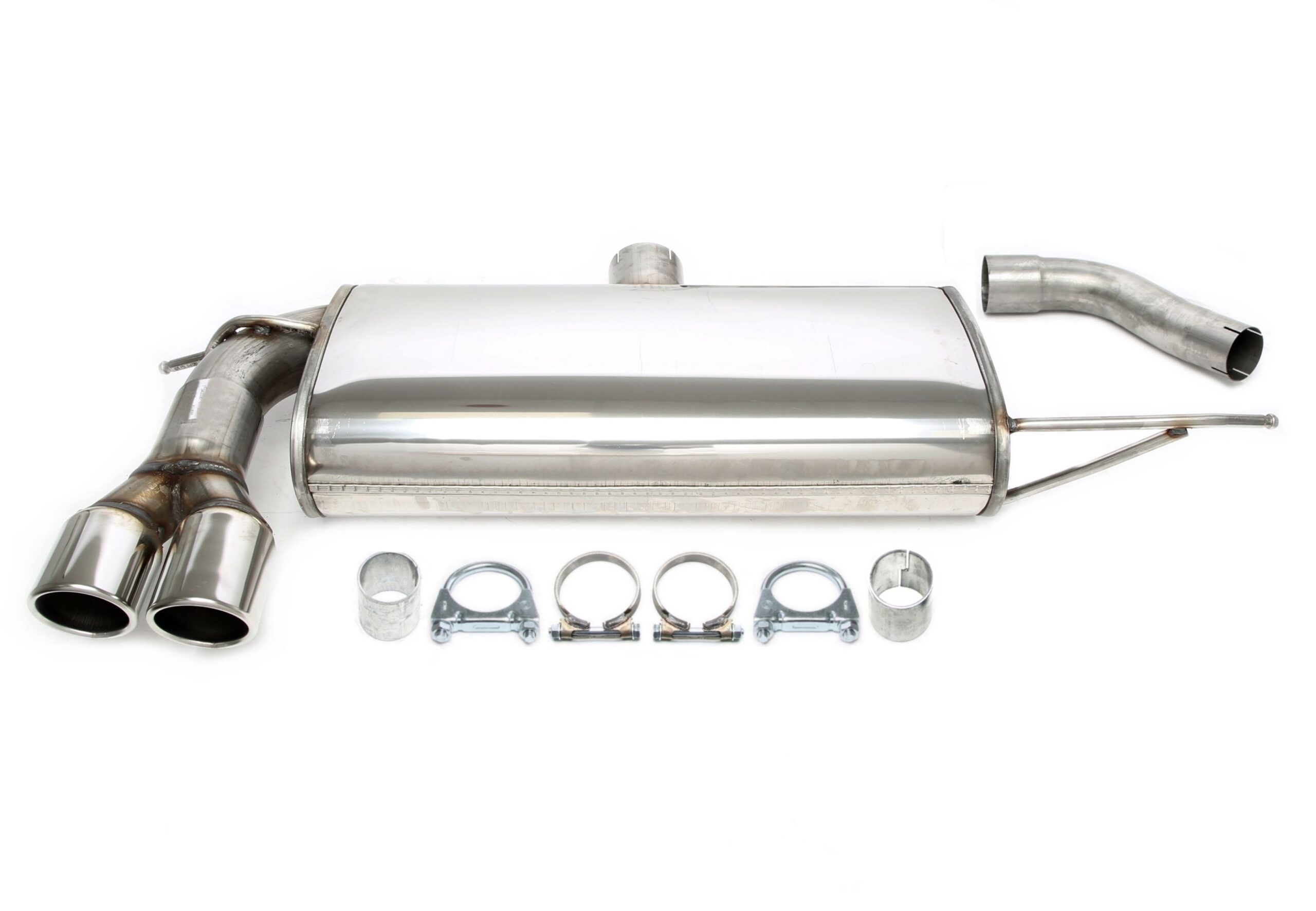 Edelstahl Sportendschalldämpfer 2x80mm passend für Audi A3 1.4+2.0TFSI Typ 8P/ VW Golf V/VI 1.4/1.8/2.0 Typ 1K