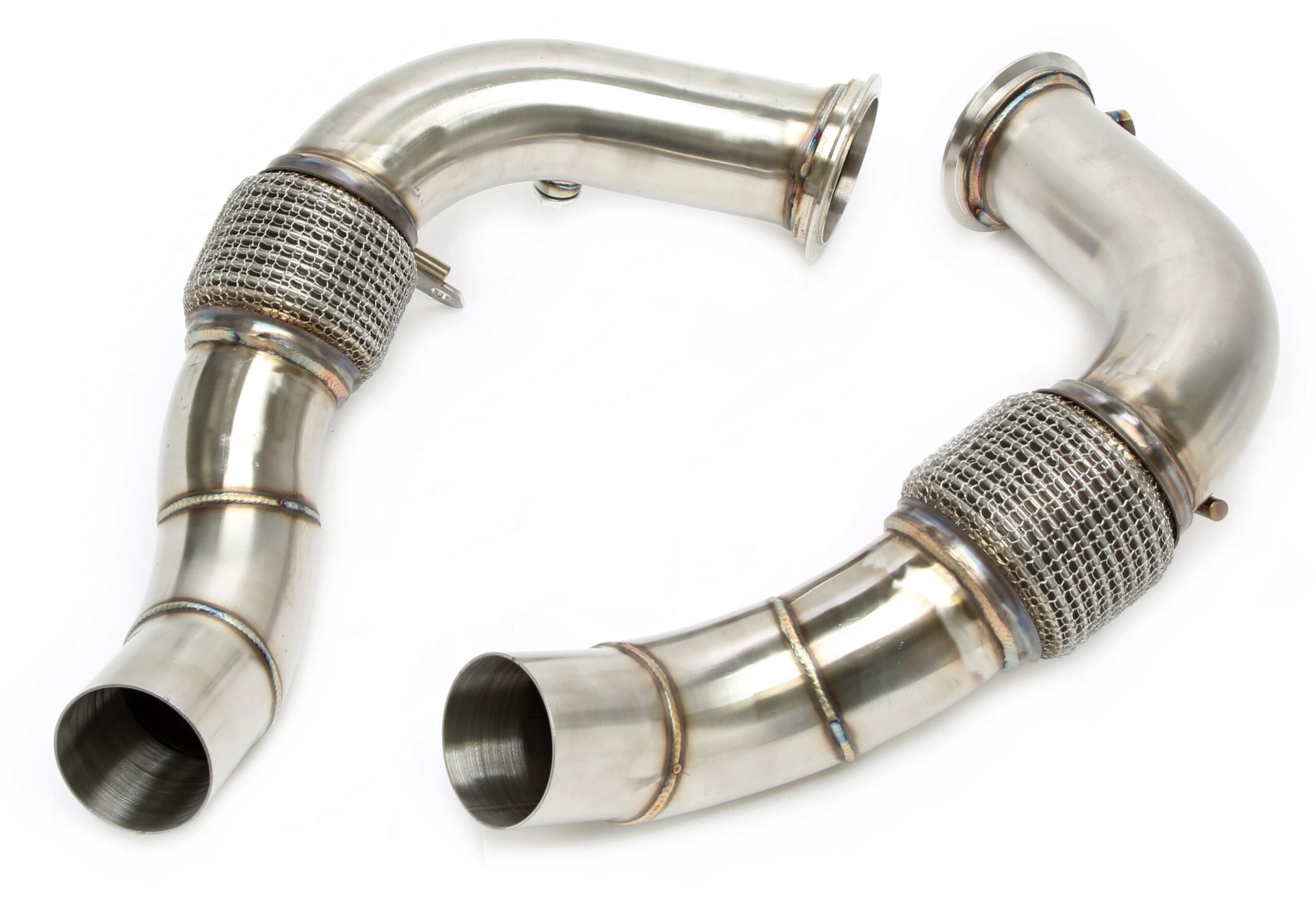 Downpipe ohne Katalysator mit Flexrohr passend für BMW 5er Serie M5 Typ F10, 6er Serie M6 Typ F12/F13/F06 - Motorcode S63 B44