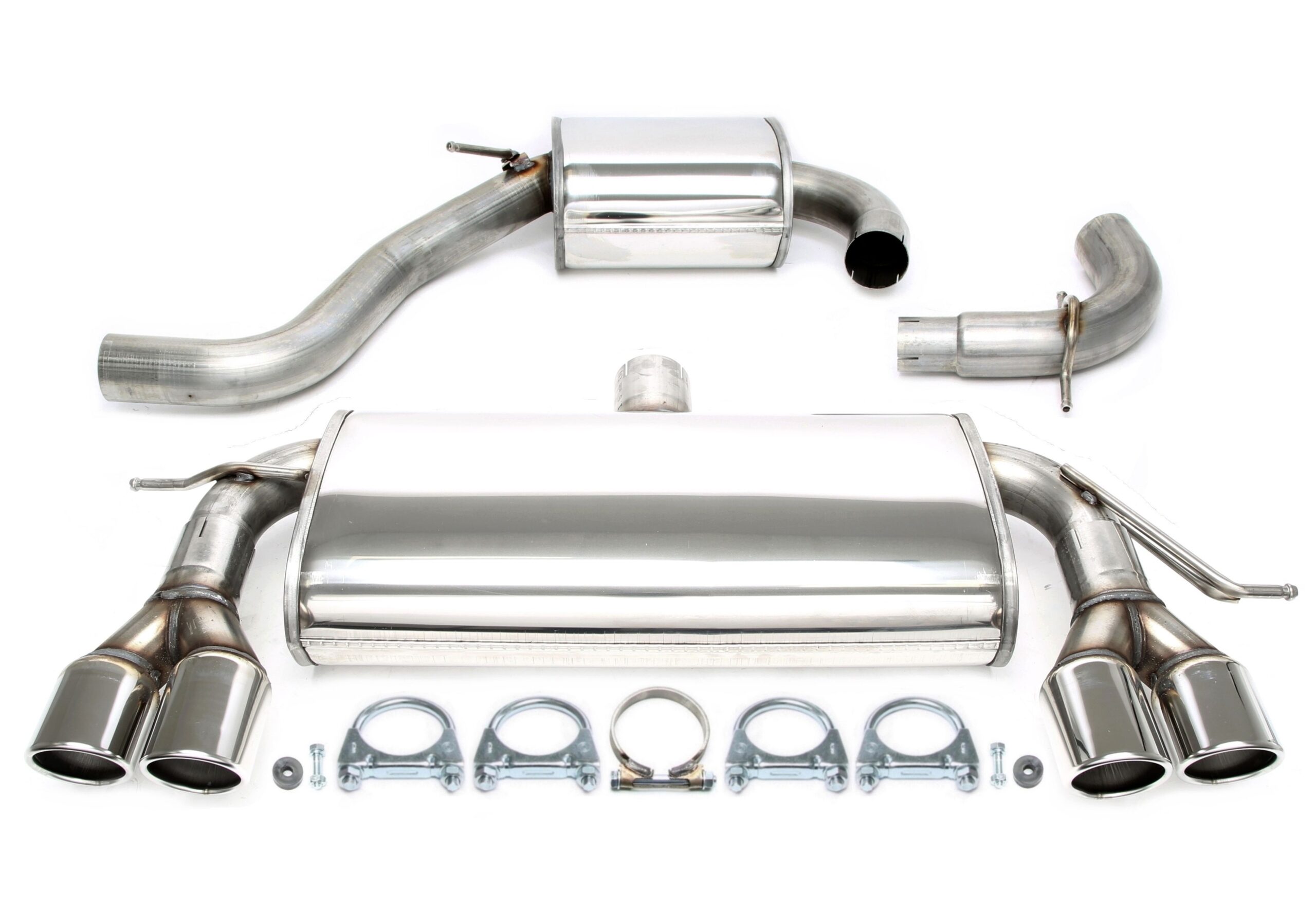 Duplex Edelstahlanlage 2x80mm passend für Audi A3 8P Sportback