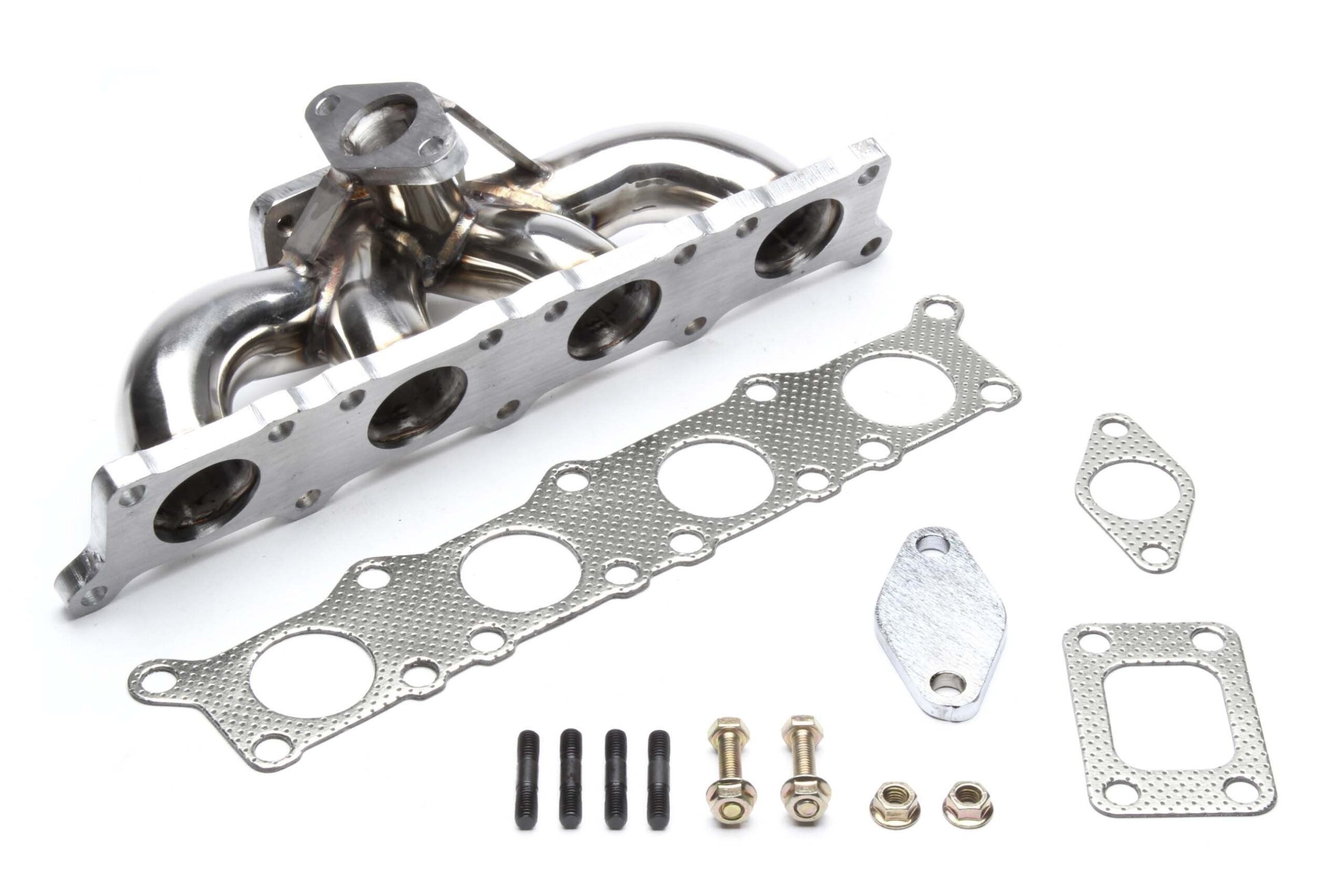 Edelstahl Turbokrümmer mit T25 Flansch/mit Wastegate Anschluß 1.8T Motoren passend für Audi / Seat / Skoda / VW