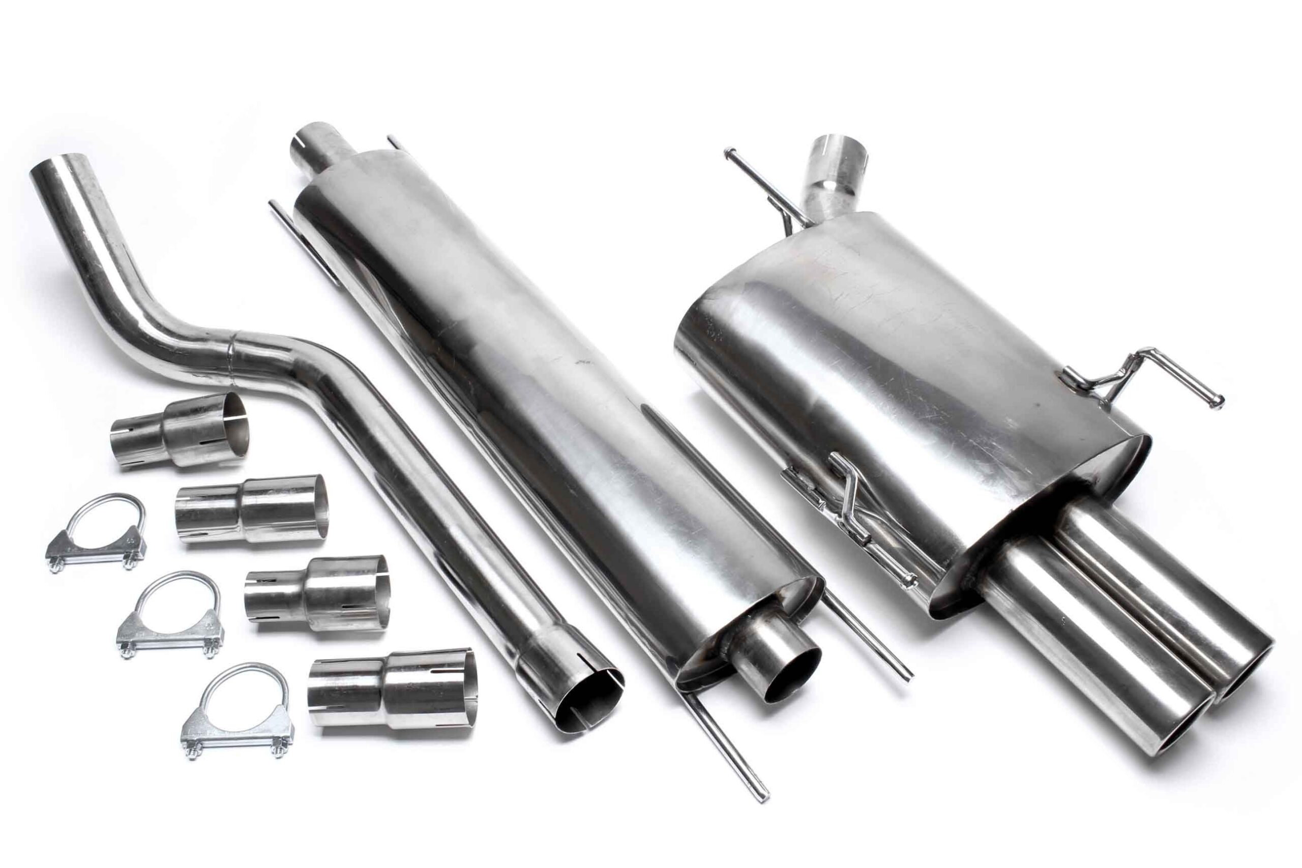 Edelstahlanlage 2x76mm passend für Opel Corsa C