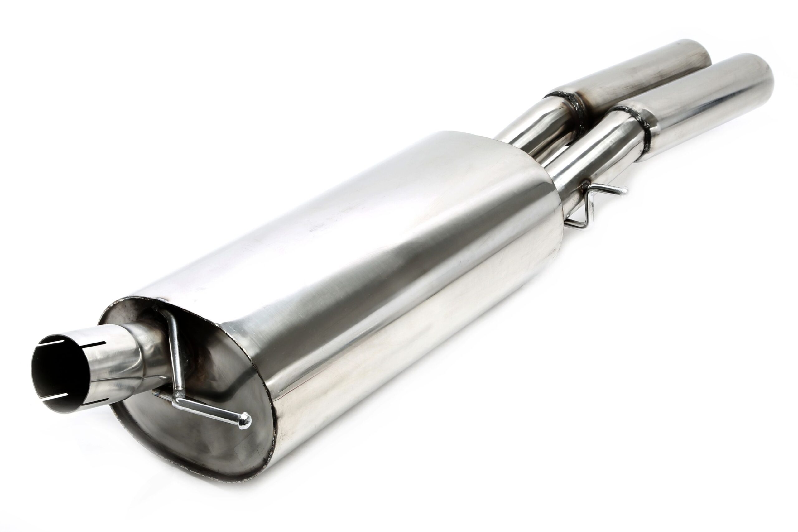 Endschalldämpfer 2x76mm rund/gebördelt aus Edelstahlanlage EVOA4A-xx