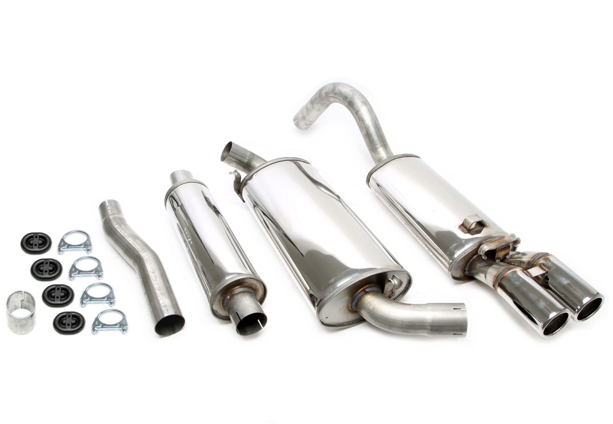 Edelstahlanlage 2x70mm passend für Audi 80/90+Coupe Typ 89